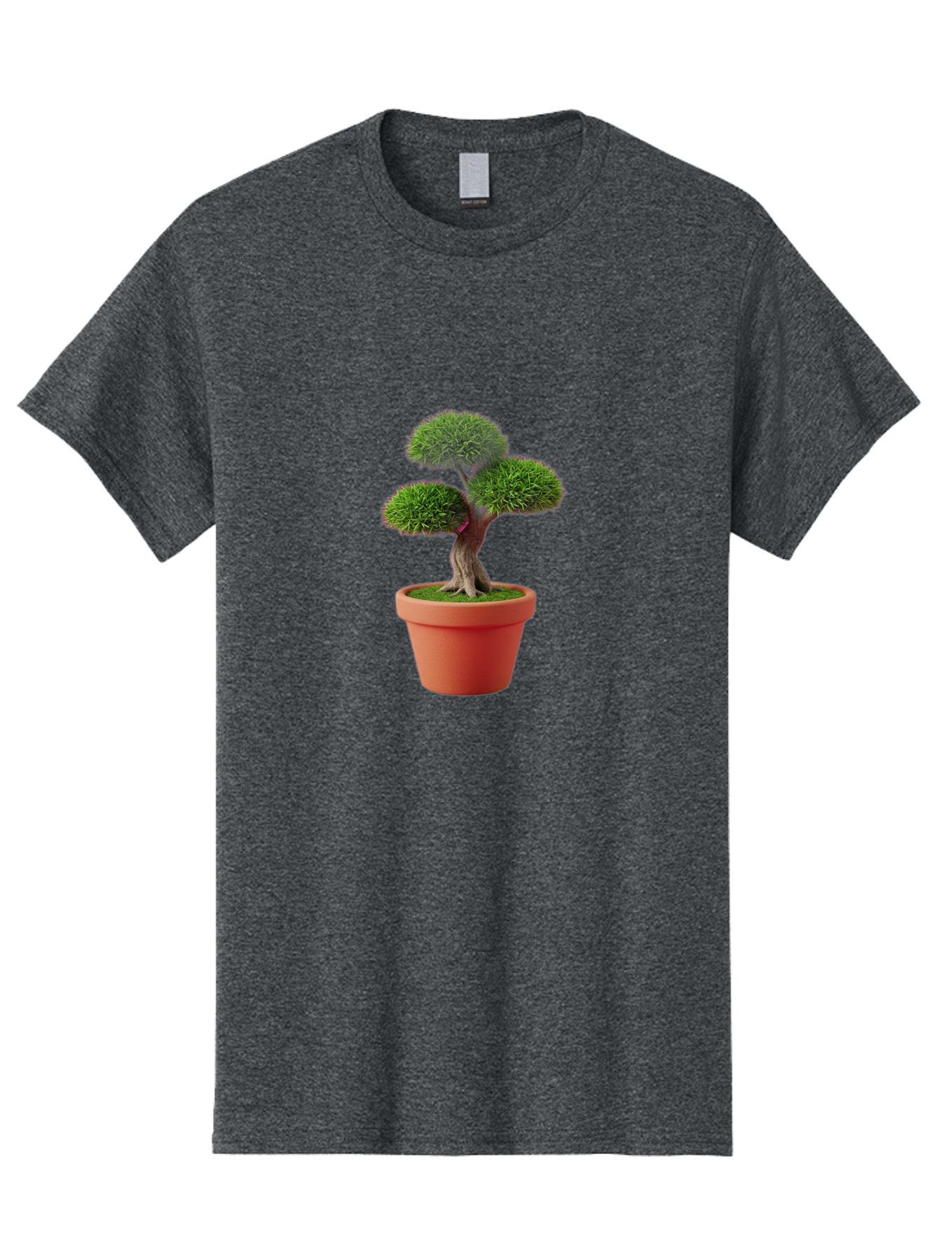 Bonsai-Tree Men'S Graphic Tee, 100% Cotton, Comfortable Casual Summer Wear, Machine Washable, Bonsai Tree, Potted Plant, Small Tree, Terracotta Pot, Twisted Trunk, Lush Foliage, Greenery, Decorative Plant, Indoor Gardening, Zen Garden, Baa180