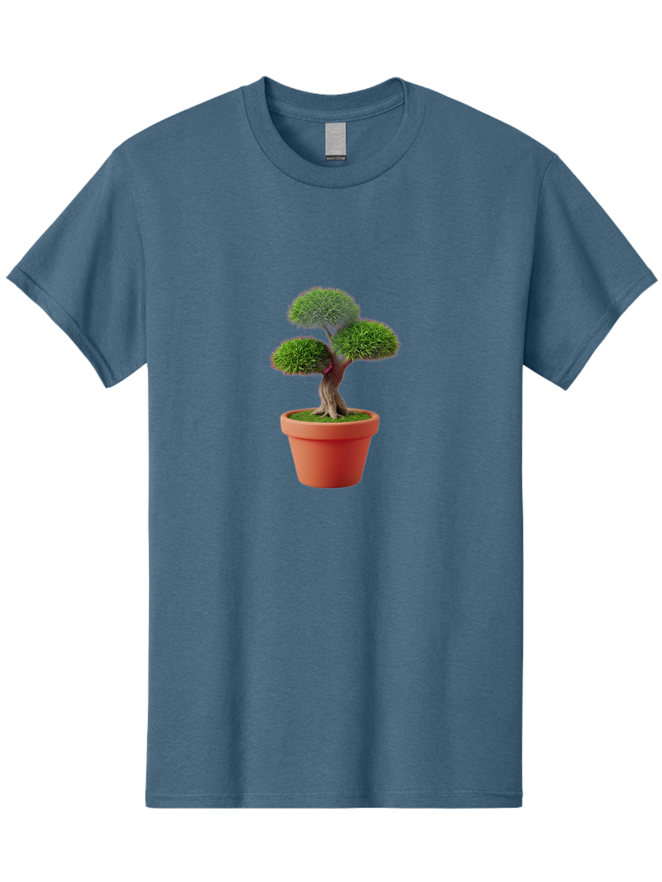 Bonsai-Tree Men'S Graphic Tee, 100% Cotton, Comfortable Casual Summer Wear, Machine Washable, Bonsai Tree, Potted Plant, Small Tree, Terracotta Pot, Twisted Trunk, Lush Foliage, Greenery, Decorative Plant, Indoor Gardening, Zen Garden, Baa180
