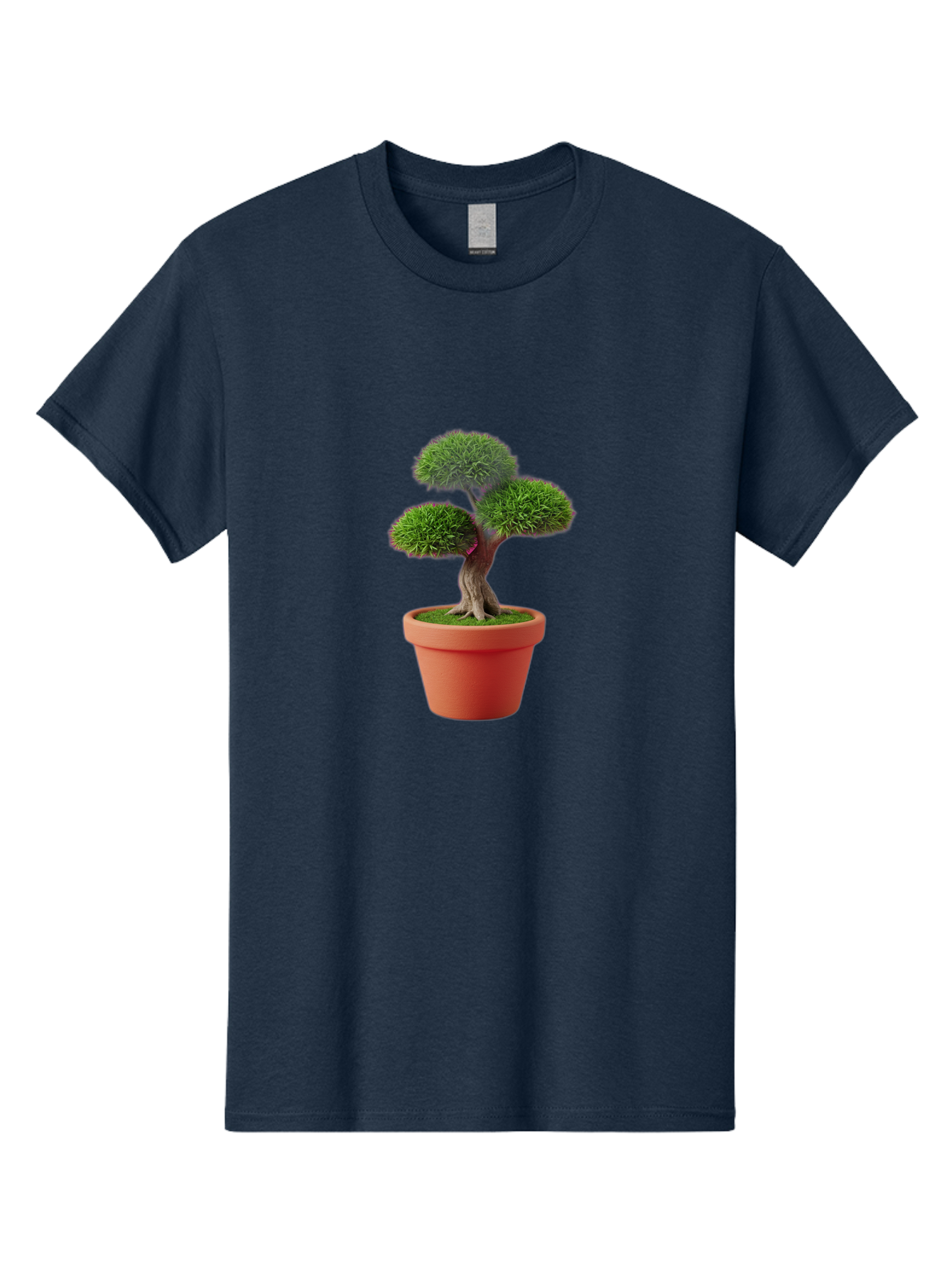 Bonsai-Tree Men'S Graphic Tee, 100% Cotton, Comfortable Casual Summer Wear, Machine Washable, Bonsai Tree, Potted Plant, Small Tree, Terracotta Pot, Twisted Trunk, Lush Foliage, Greenery, Decorative Plant, Indoor Gardening, Zen Garden, Baa180