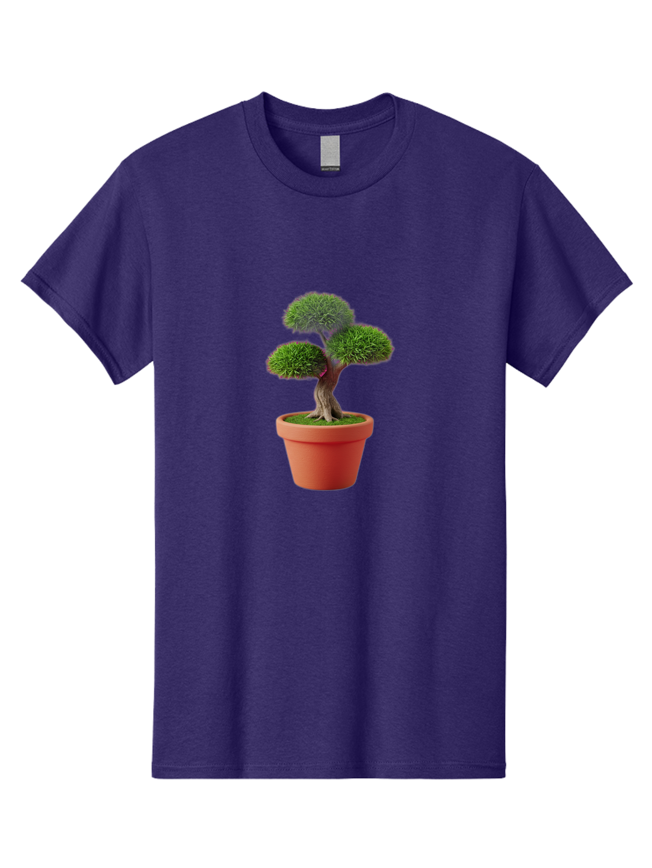 Bonsai-Tree Men'S Graphic Tee, 100% Cotton, Comfortable Casual Summer Wear, Machine Washable, Bonsai Tree, Potted Plant, Small Tree, Terracotta Pot, Twisted Trunk, Lush Foliage, Greenery, Decorative Plant, Indoor Gardening, Zen Garden, Baa180