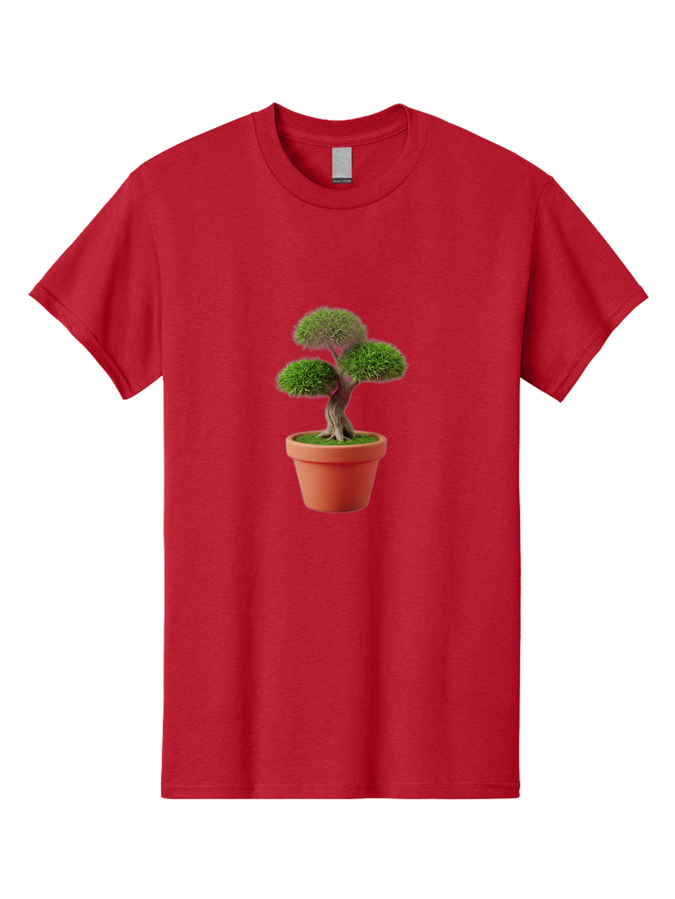 Bonsai-Tree Men'S Graphic Tee, 100% Cotton, Comfortable Casual Summer Wear, Machine Washable, Bonsai Tree, Potted Plant, Small Tree, Terracotta Pot, Twisted Trunk, Lush Foliage, Greenery, Decorative Plant, Indoor Gardening, Zen Garden, Baa180