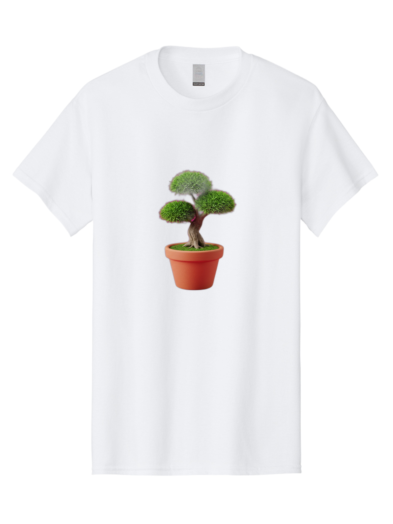 Bonsai-Tree Men'S Graphic Tee, 100% Cotton, Comfortable Casual Summer Wear, Machine Washable, Bonsai Tree, Potted Plant, Small Tree, Terracotta Pot, Twisted Trunk, Lush Foliage, Greenery, Decorative Plant, Indoor Gardening, Zen Garden, Baa180