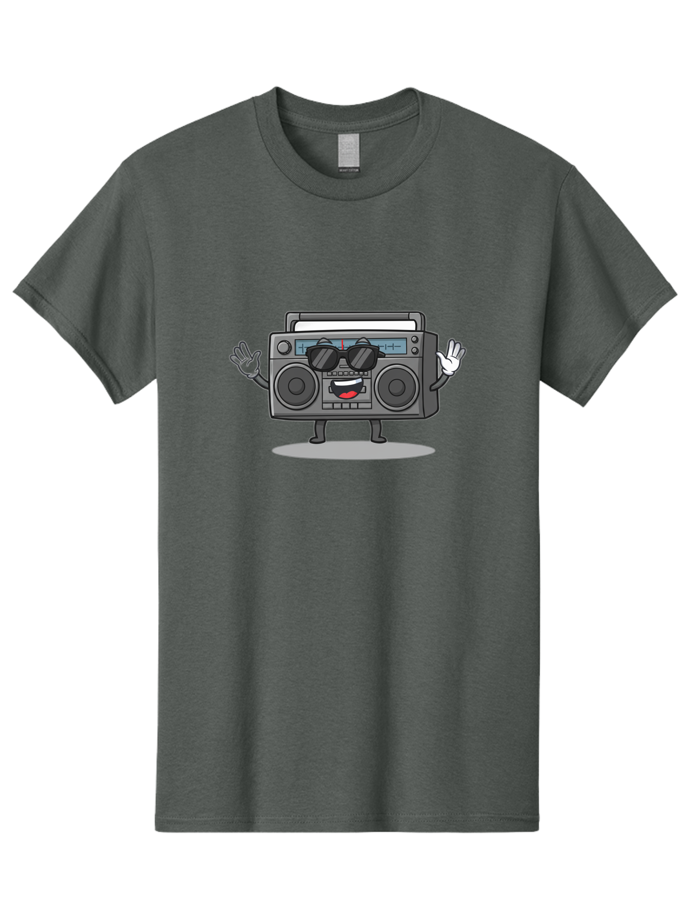 Boombox-1 Men'S Graphic Tee, 100% Cotton, Comfortable Casual Summer Wear, Machine Washable, Cartoon Boombox, Retro Boombox, Cool Boombox, Sunglasses, Friendly Character, Playful Vibe, Music Lover, Fun Character, Vintage Boombox, Baa182