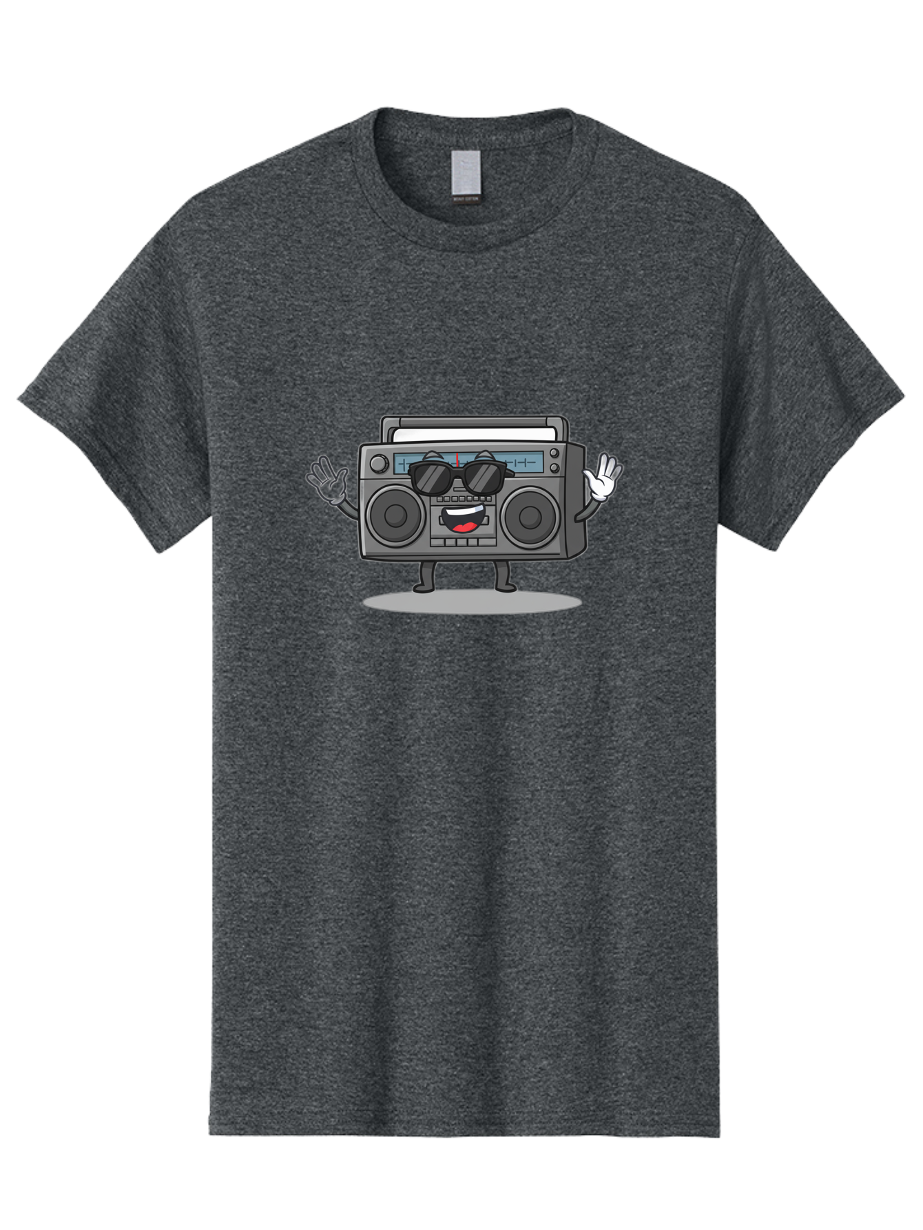 Boombox-1 Men'S Graphic Tee, 100% Cotton, Comfortable Casual Summer Wear, Machine Washable, Cartoon Boombox, Retro Boombox, Cool Boombox, Sunglasses, Friendly Character, Playful Vibe, Music Lover, Fun Character, Vintage Boombox, Baa182
