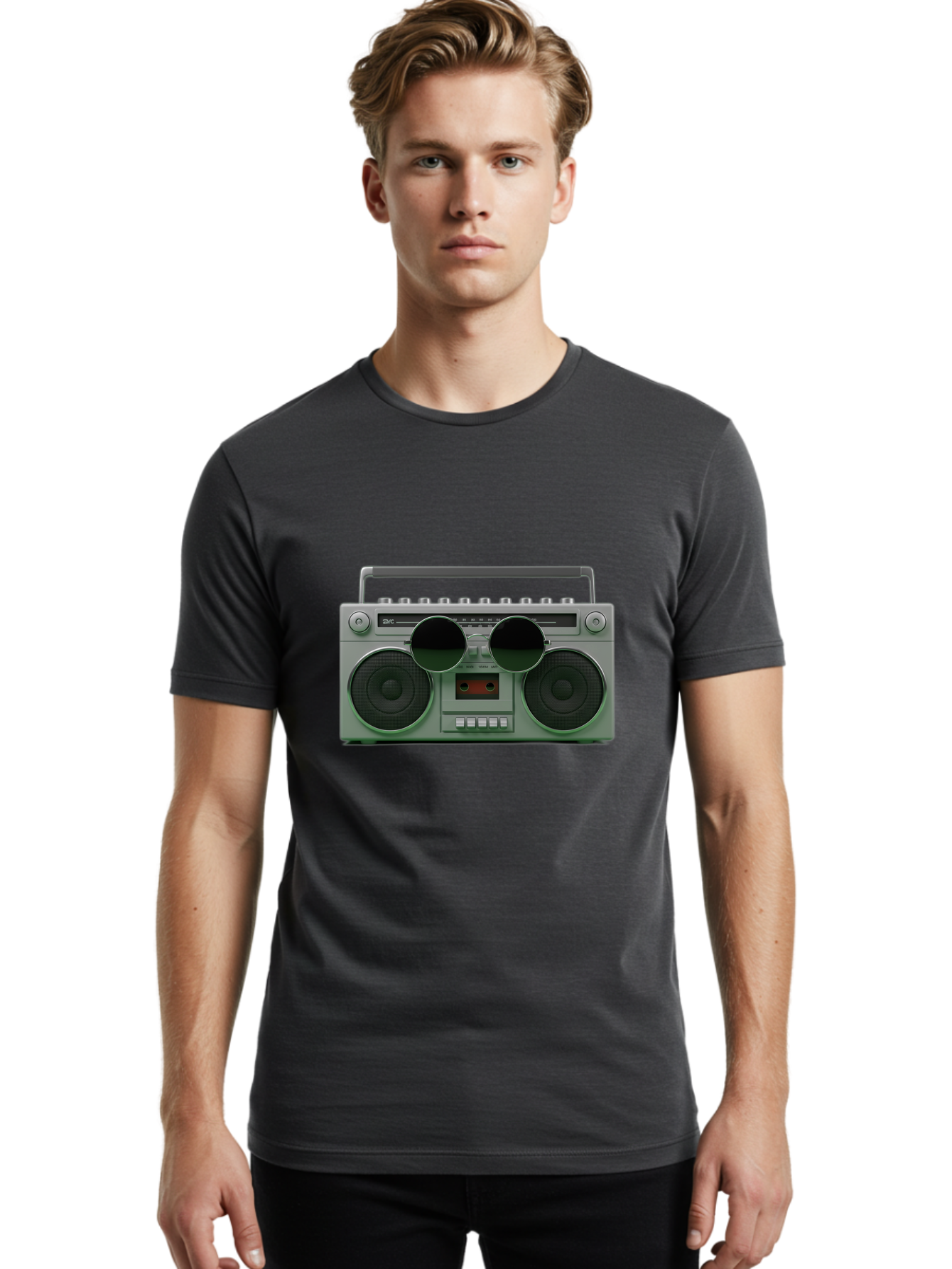 Boombox-3 Men'S Graphic Tee, 100% Cotton, Comfortable Casual Summer Wear, Machine Washable, Retro Boombox, Vintage Audio Equipment, Cassette Player, Portable Music, Nostalgic Technology, Retro Music Player, 80S Music Gear, Baa184