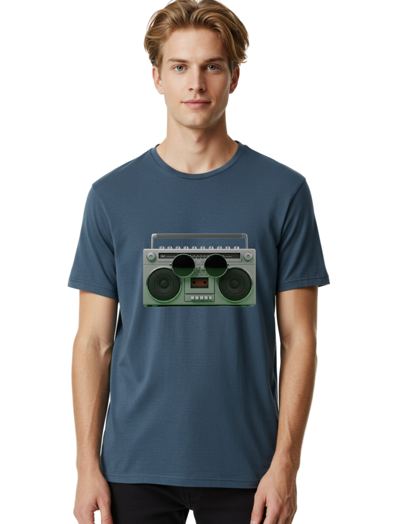 Boombox-3 Men'S Graphic Tee, 100% Cotton, Comfortable Casual Summer Wear, Machine Washable, Retro Boombox, Vintage Audio Equipment, Cassette Player, Portable Music, Nostalgic Technology, Retro Music Player, 80S Music Gear, Baa184