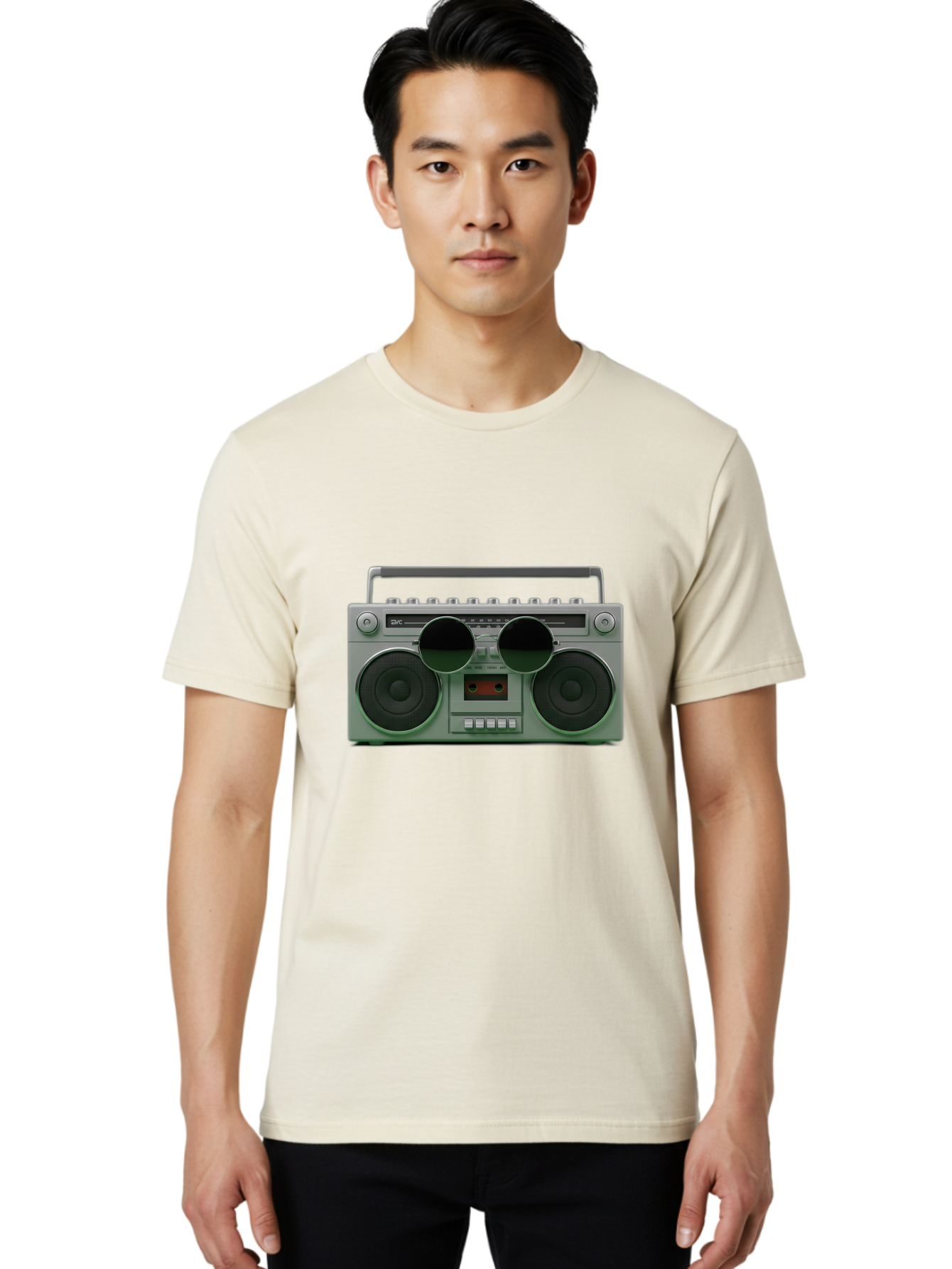 Boombox-3 Men'S Graphic Tee, 100% Cotton, Comfortable Casual Summer Wear, Machine Washable, Retro Boombox, Vintage Audio Equipment, Cassette Player, Portable Music, Nostalgic Technology, Retro Music Player, 80S Music Gear, Baa184