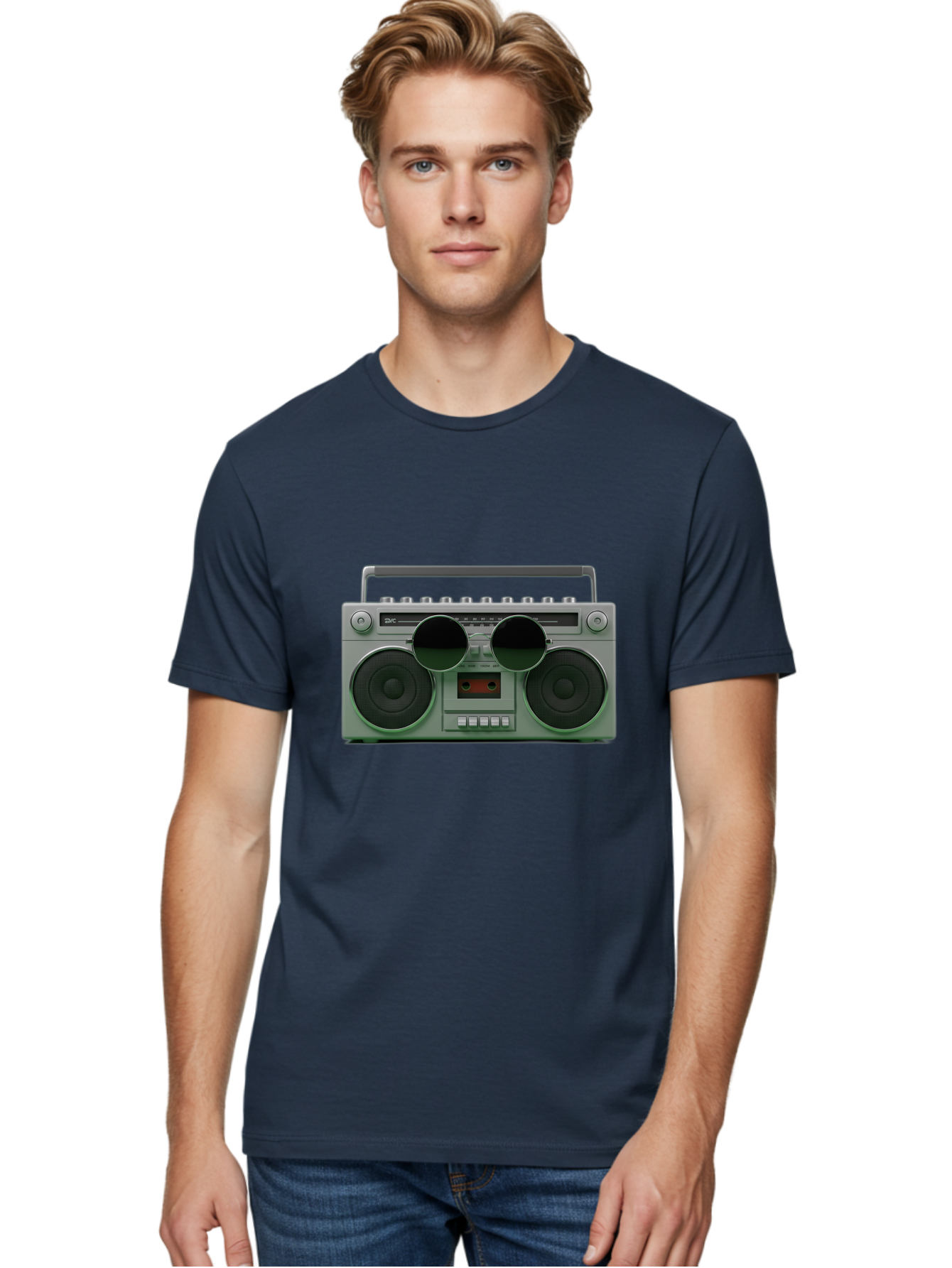 Boombox-3 Men'S Graphic Tee, 100% Cotton, Comfortable Casual Summer Wear, Machine Washable, Retro Boombox, Vintage Audio Equipment, Cassette Player, Portable Music, Nostalgic Technology, Retro Music Player, 80S Music Gear, Baa184