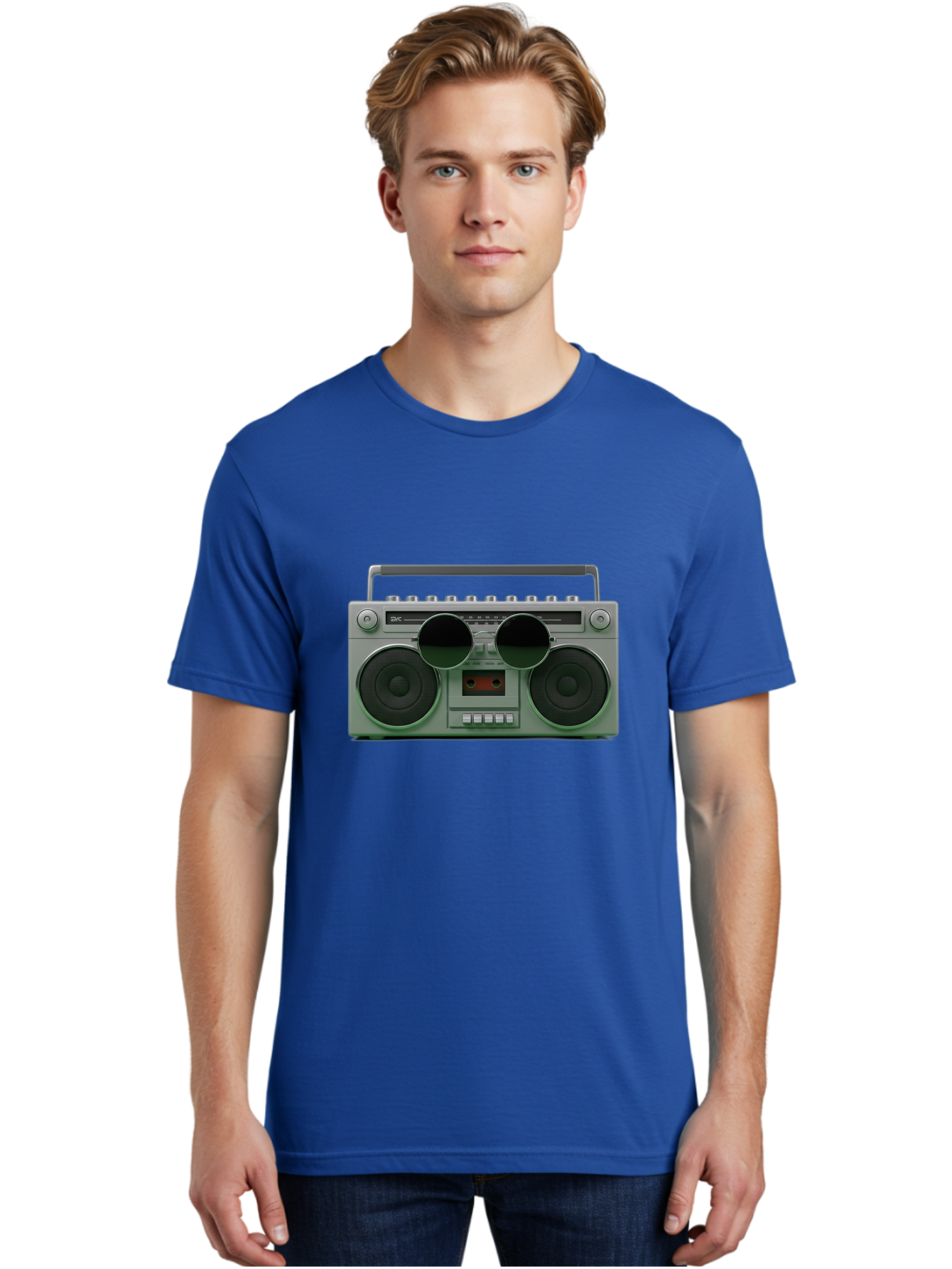 Boombox-3 Men'S Graphic Tee, 100% Cotton, Comfortable Casual Summer Wear, Machine Washable, Retro Boombox, Vintage Audio Equipment, Cassette Player, Portable Music, Nostalgic Technology, Retro Music Player, 80S Music Gear, Baa184