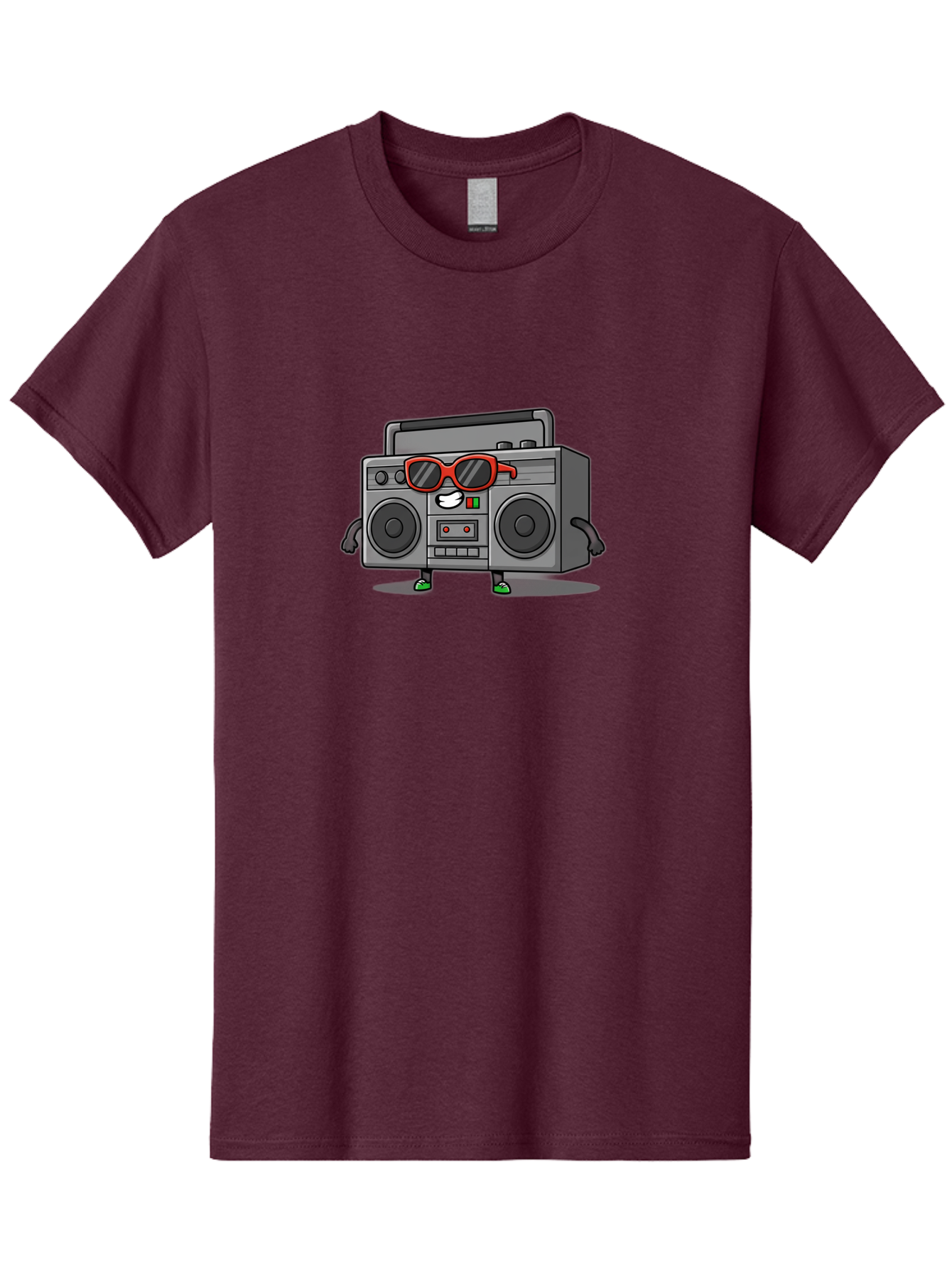 Boombox-6 Men'S Graphic Tee, 100% Cotton, Comfortable Casual Summer Wear, Machine Washable, Cartoon Boombox, Sunglasses, Retro Style, Music Lover, Fun Character, Cassette Player, Animated Electronics, Nostalgic Vibe, Playful Design, Baa187