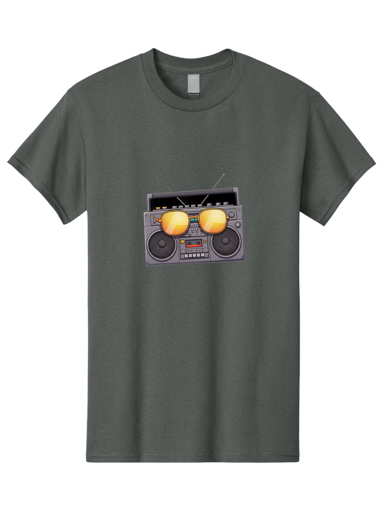 Boombox-Sunglasses Men'S Graphic Tee, 100% Cotton, Comfortable Casual Summer Wear, Machine Washable, Retro Boombox, Vintage Style, Sunglasses, Cassette Player, Old School Music, Nostalgic Vibe, Cool Accessories, Funky Graphics Baa193