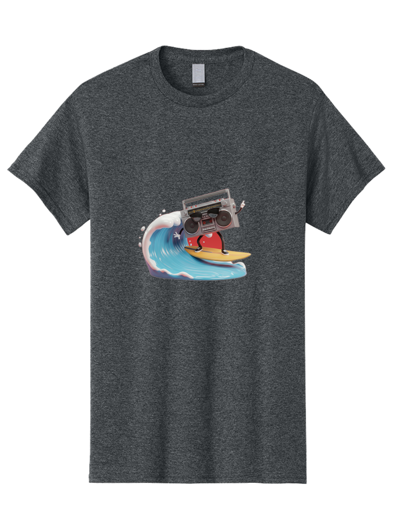 Boombox-Surfing-Wave Men'S Graphic Tee, 100% Cotton, Comfortable Casual Summer Wear, Machine Washable, Boomer Boombox Surfing, Retro Boombox, Surfing Wave, Beach Vibes, Retro Radio, Fun Summer Activity, Cool Surfboard, Radical Wave, Baa194