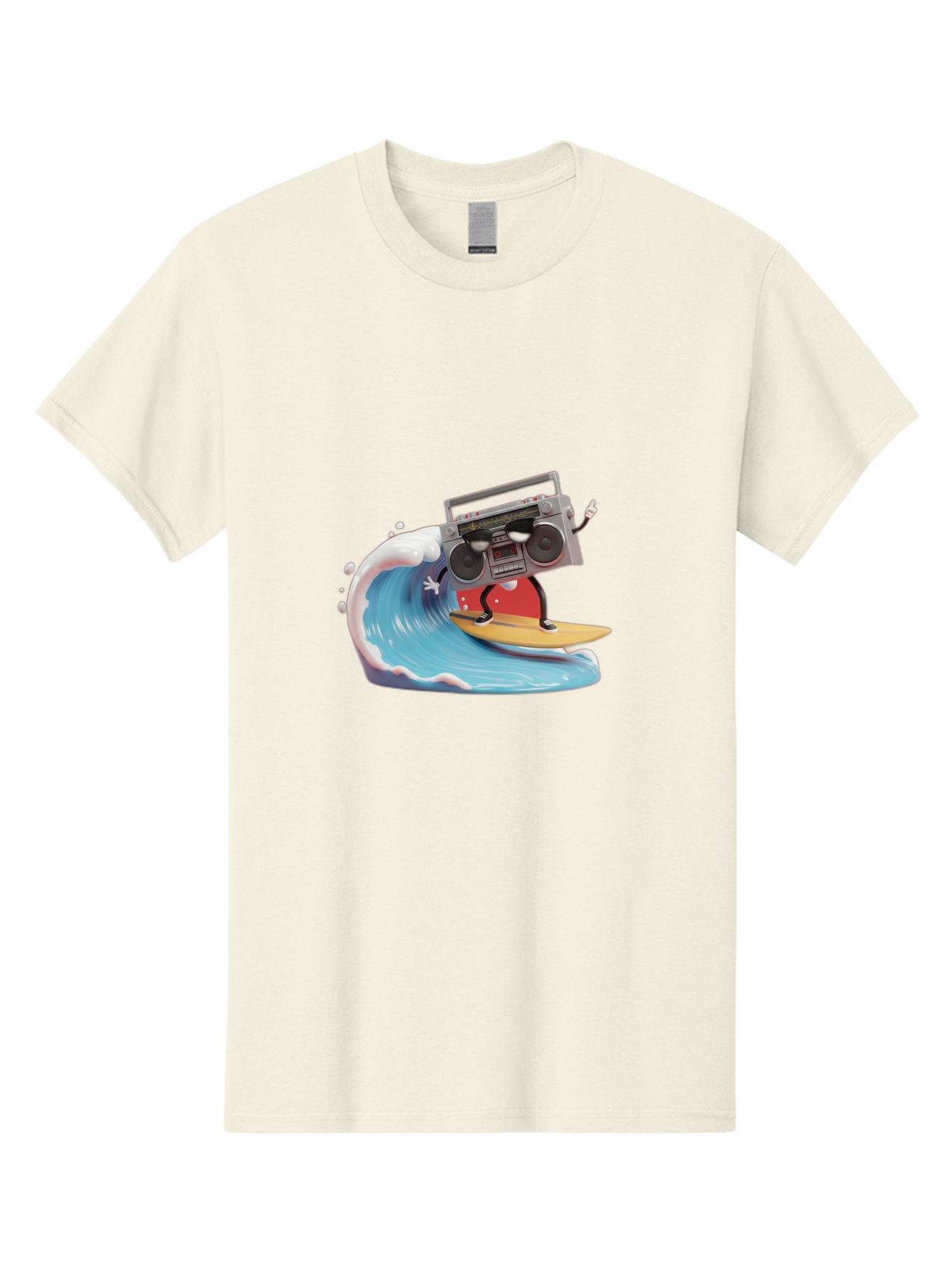 Boombox-Surfing-Wave Men'S Graphic Tee, 100% Cotton, Comfortable Casual Summer Wear, Machine Washable, Boomer Boombox Surfing, Retro Boombox, Surfing Wave, Beach Vibes, Retro Radio, Fun Summer Activity, Cool Surfboard, Radical Wave, Baa194