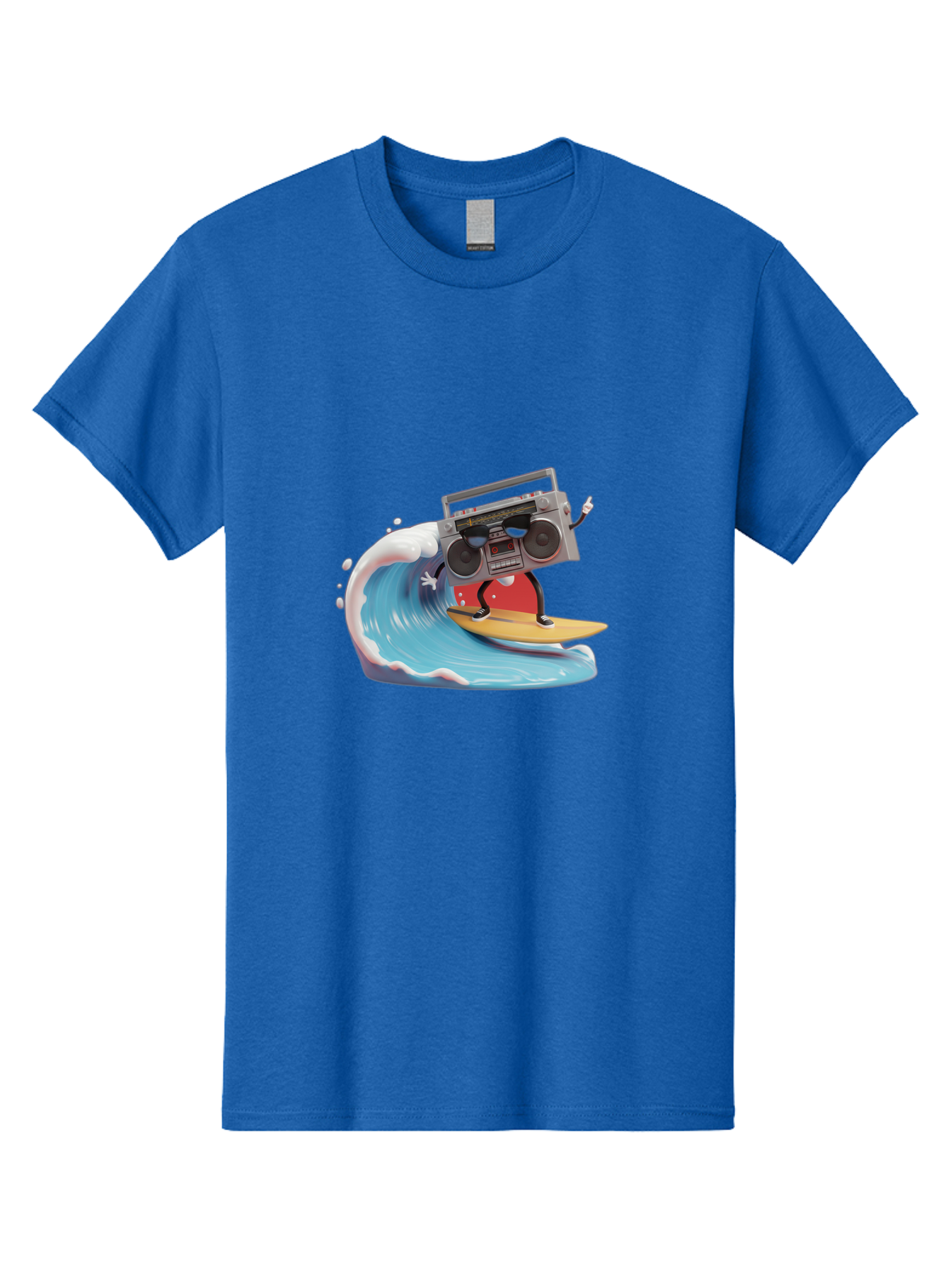 Boombox-Surfing-Wave Men'S Graphic Tee, 100% Cotton, Comfortable Casual Summer Wear, Machine Washable, Boomer Boombox Surfing, Retro Boombox, Surfing Wave, Beach Vibes, Retro Radio, Fun Summer Activity, Cool Surfboard, Radical Wave, Baa194