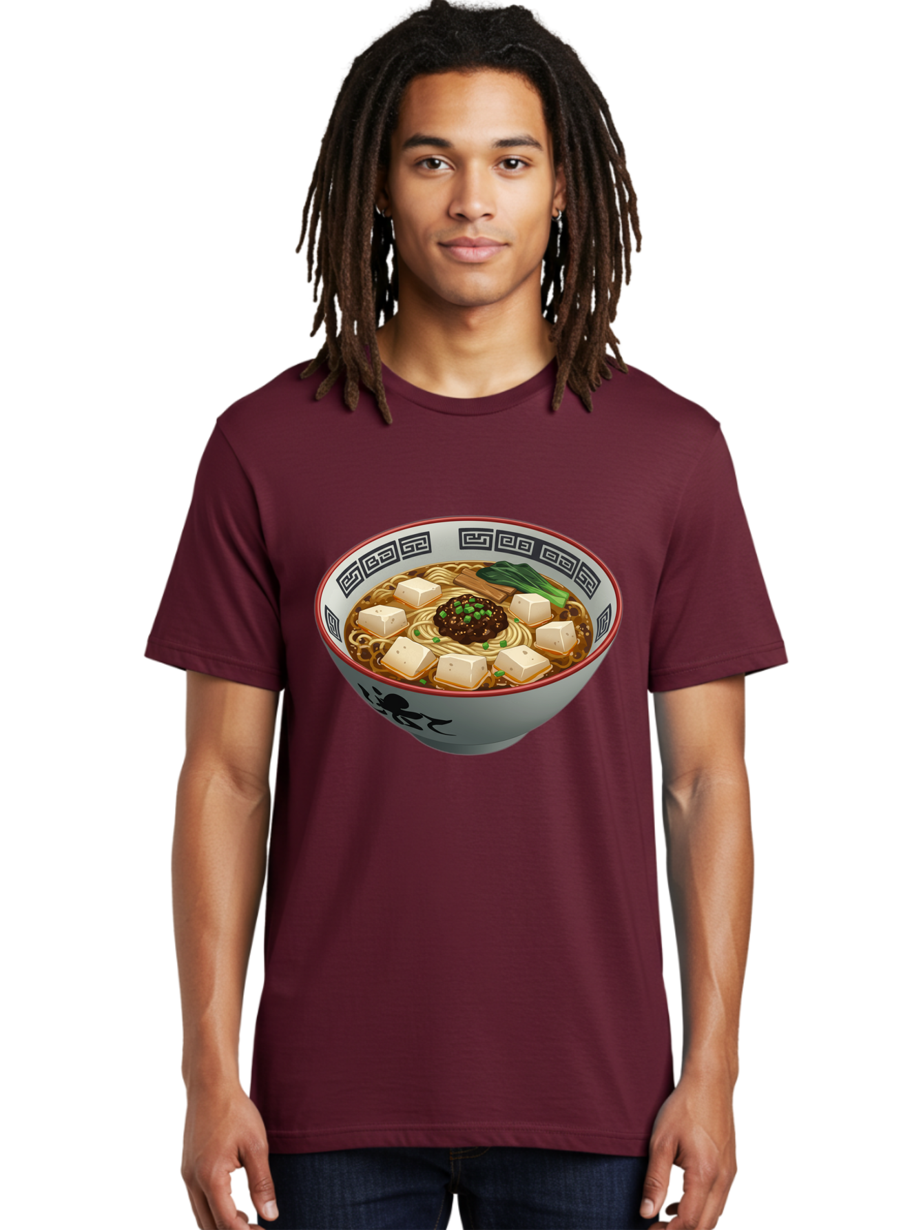 Bowl-Of-Ramen-2 Men'S Graphic Tee, 100% Cotton, Comfortable Casual Summer Wear, Machine Washable, Ramen Noodles, Noodle Soup, Japanese Cuisine, Tofu, Bok Choy, Savory Broth, Asian-Inspired, Delicious Meal, Comforting Food, Hot Soup, Baa198