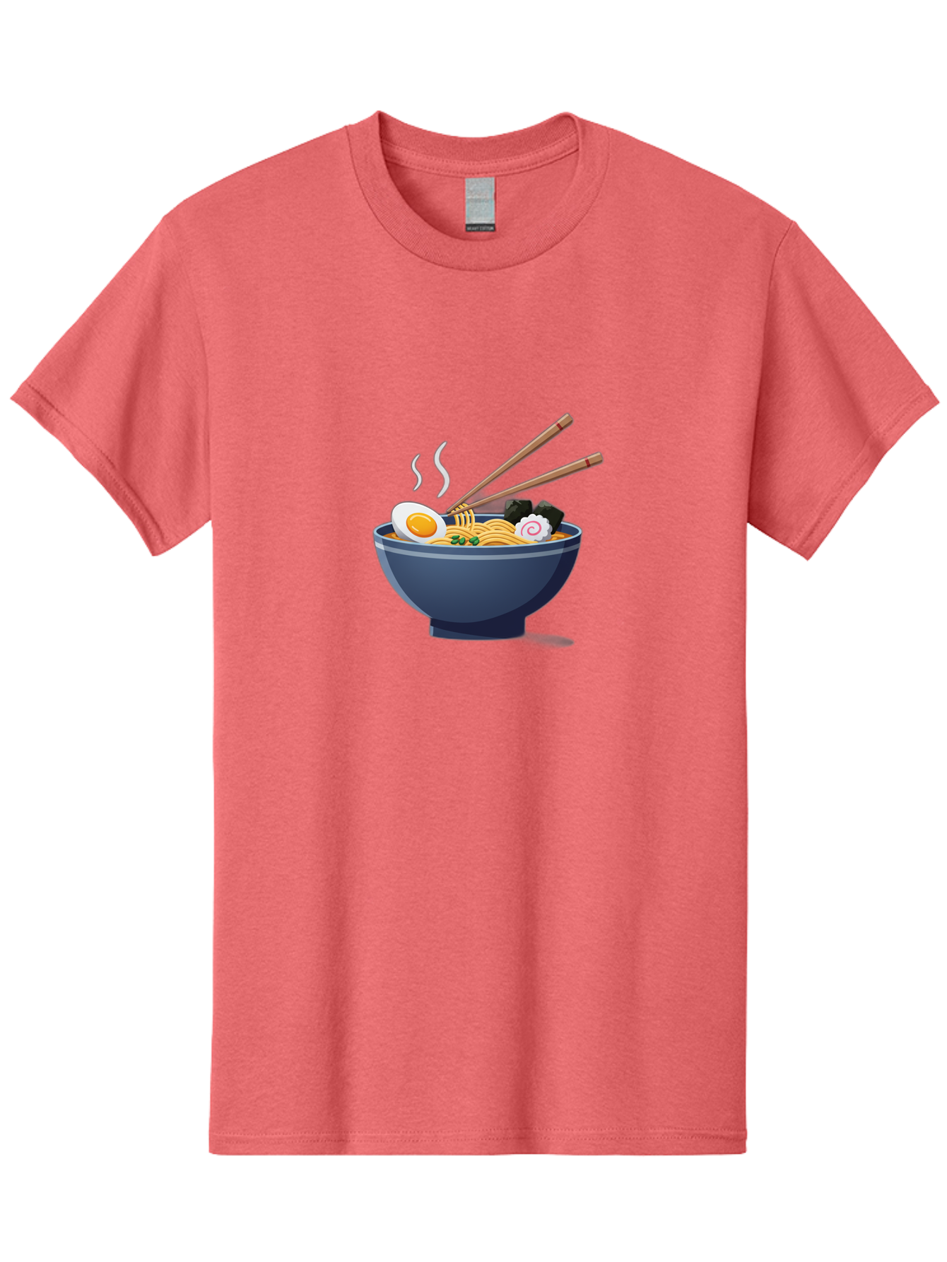 Bowl-Of-Ramen-Noodles Men'S Graphic Tee, 100% Cotton, Comfortable Casual Summer Wear, Machine Washable, Steaming Hot Ramen, Japanese Cuisine, Boiled Egg, Green Onions, Black Mushrooms, Wooden Chopsticks, Savory Flavors, Comfort Food, Baa199