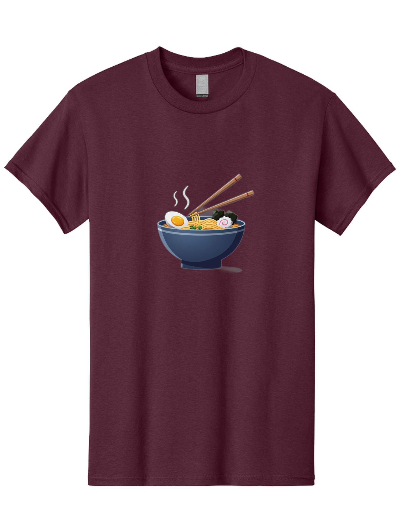 Bowl-Of-Ramen-Noodles Men'S Graphic Tee, 100% Cotton, Comfortable Casual Summer Wear, Machine Washable, Steaming Hot Ramen, Japanese Cuisine, Boiled Egg, Green Onions, Black Mushrooms, Wooden Chopsticks, Savory Flavors, Comfort Food, Baa199
