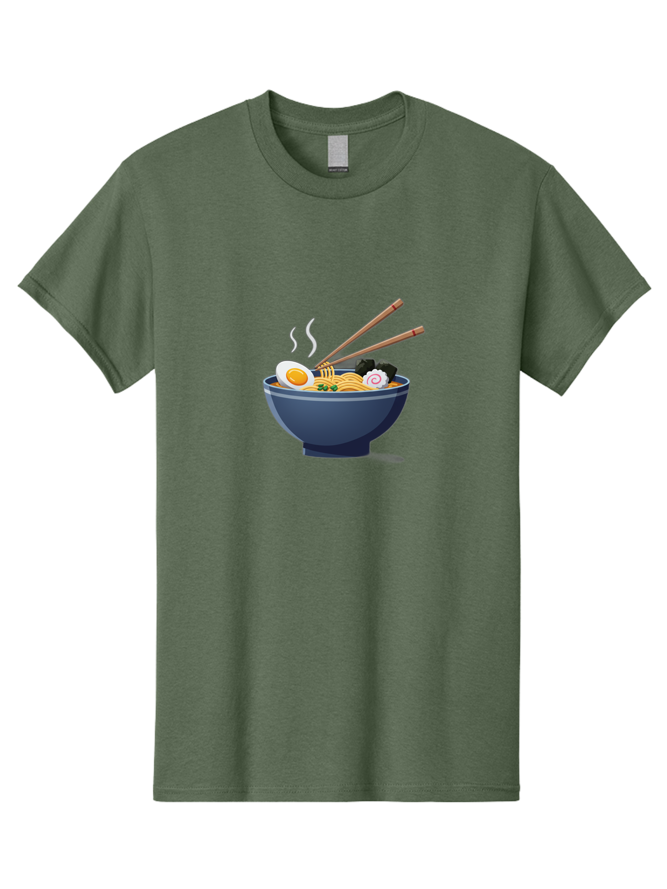 Bowl-Of-Ramen-Noodles Men'S Graphic Tee, 100% Cotton, Comfortable Casual Summer Wear, Machine Washable, Steaming Hot Ramen, Japanese Cuisine, Boiled Egg, Green Onions, Black Mushrooms, Wooden Chopsticks, Savory Flavors, Comfort Food, Baa199