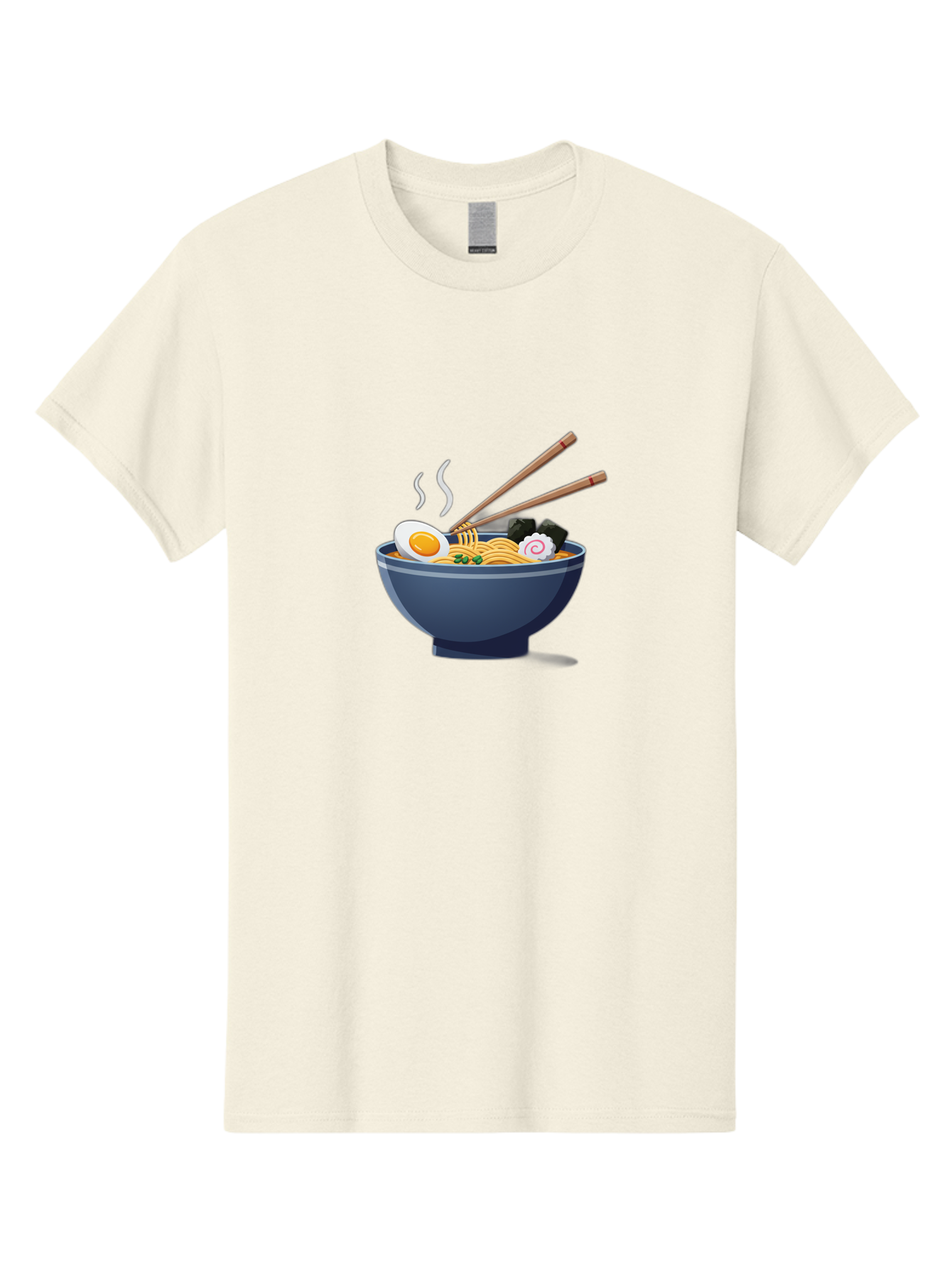 Bowl-Of-Ramen-Noodles Men'S Graphic Tee, 100% Cotton, Comfortable Casual Summer Wear, Machine Washable, Steaming Hot Ramen, Japanese Cuisine, Boiled Egg, Green Onions, Black Mushrooms, Wooden Chopsticks, Savory Flavors, Comfort Food, Baa199