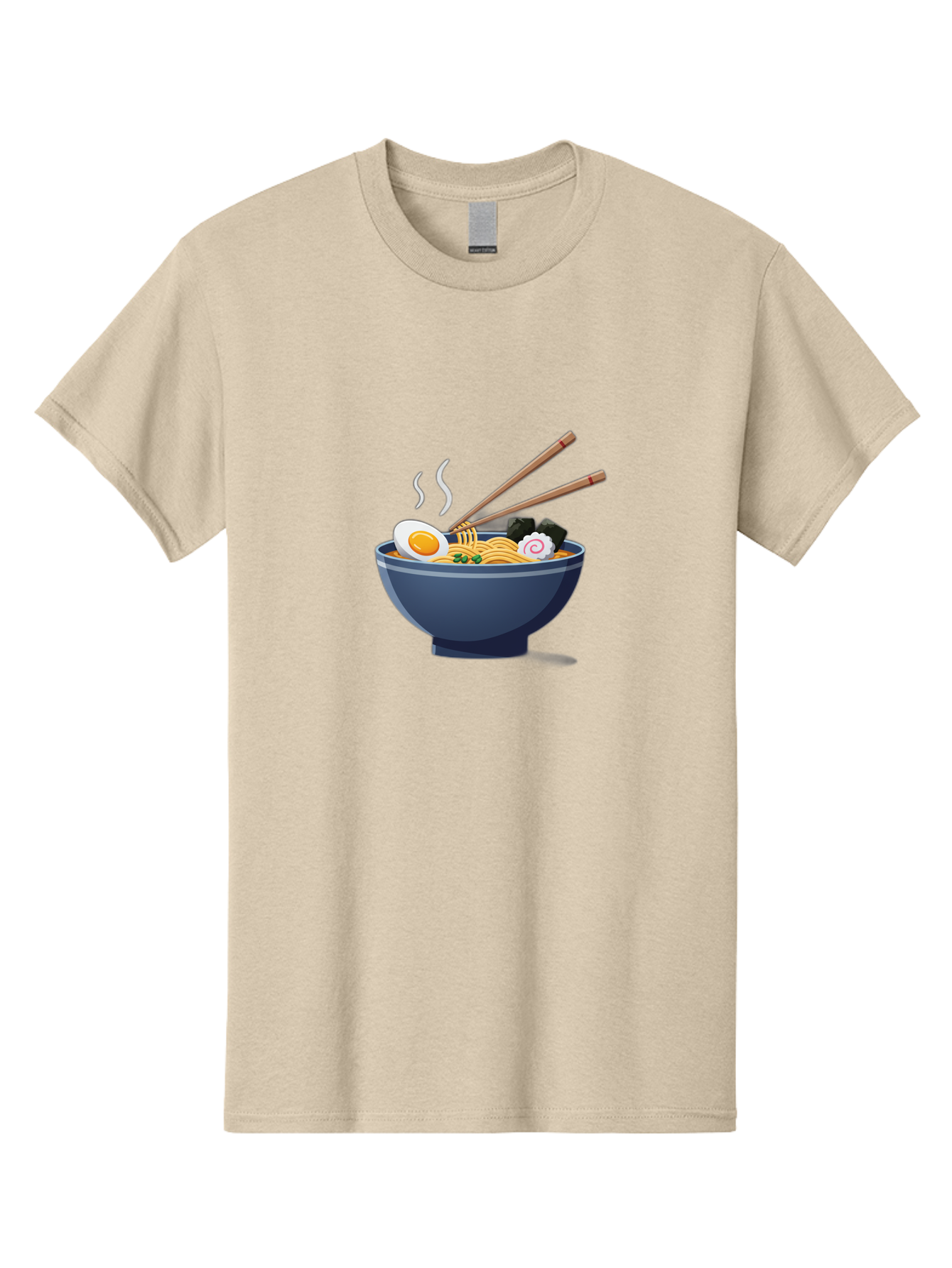 Bowl-Of-Ramen-Noodles Men'S Graphic Tee, 100% Cotton, Comfortable Casual Summer Wear, Machine Washable, Steaming Hot Ramen, Japanese Cuisine, Boiled Egg, Green Onions, Black Mushrooms, Wooden Chopsticks, Savory Flavors, Comfort Food, Baa199