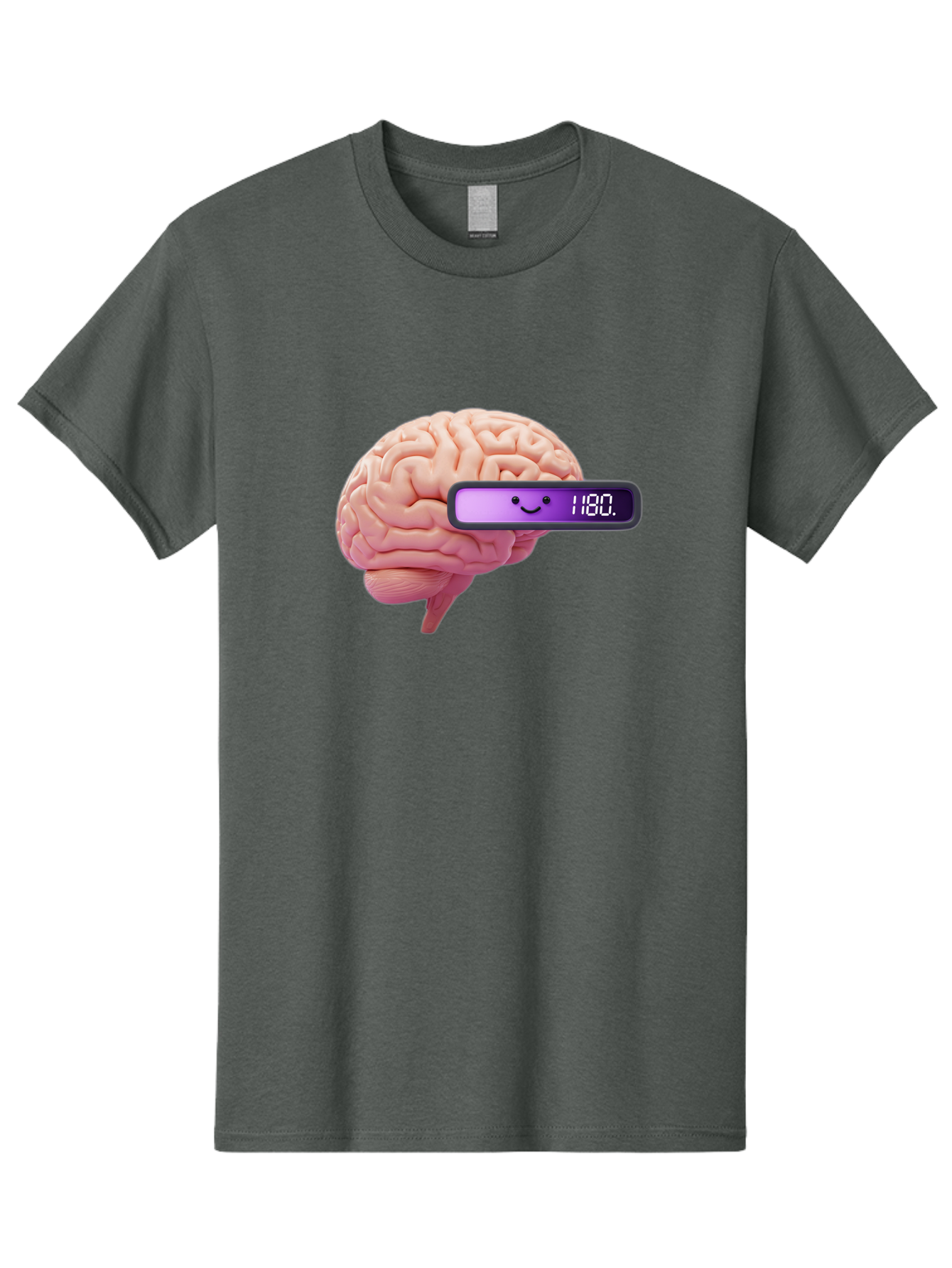 Brain-180 Men'S Graphic Tee, 100% Cotton, Comfortable Casual Summer Wear, Machine Washable, Human Brain, Brain Health, Mental Wellness, Mood Score, Happy Face, Score 180, Emotional Intelligence, Mental State Baa201