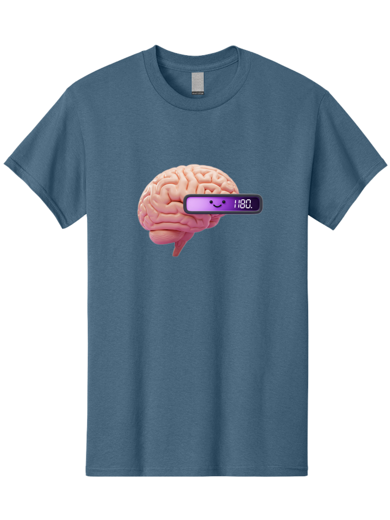 Brain-180 Men'S Graphic Tee, 100% Cotton, Comfortable Casual Summer Wear, Machine Washable, Human Brain, Brain Health, Mental Wellness, Mood Score, Happy Face, Score 180, Emotional Intelligence, Mental State Baa201