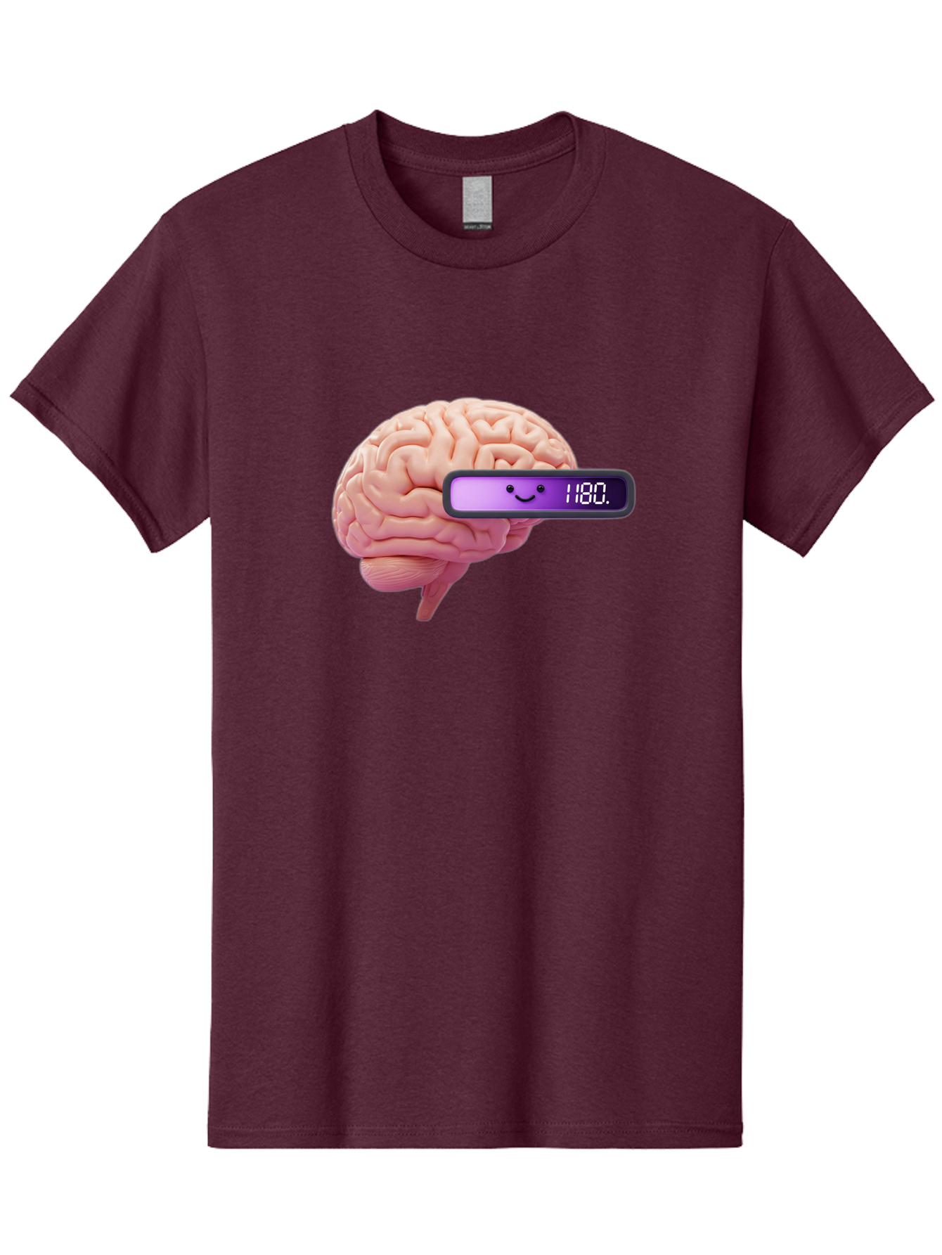 Brain-180 Men'S Graphic Tee, 100% Cotton, Comfortable Casual Summer Wear, Machine Washable, Human Brain, Brain Health, Mental Wellness, Mood Score, Happy Face, Score 180, Emotional Intelligence, Mental State Baa201