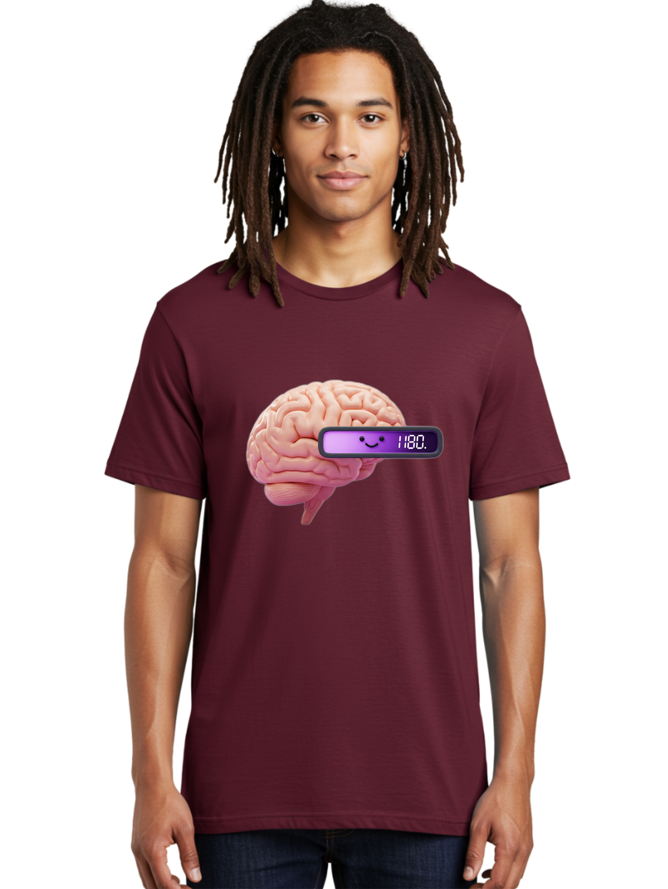 Brain-180 Men'S Graphic Tee, 100% Cotton, Comfortable Casual Summer Wear, Machine Washable, Human Brain, Brain Health, Mental Wellness, Mood Score, Happy Face, Score 180, Emotional Intelligence, Mental State Baa201
