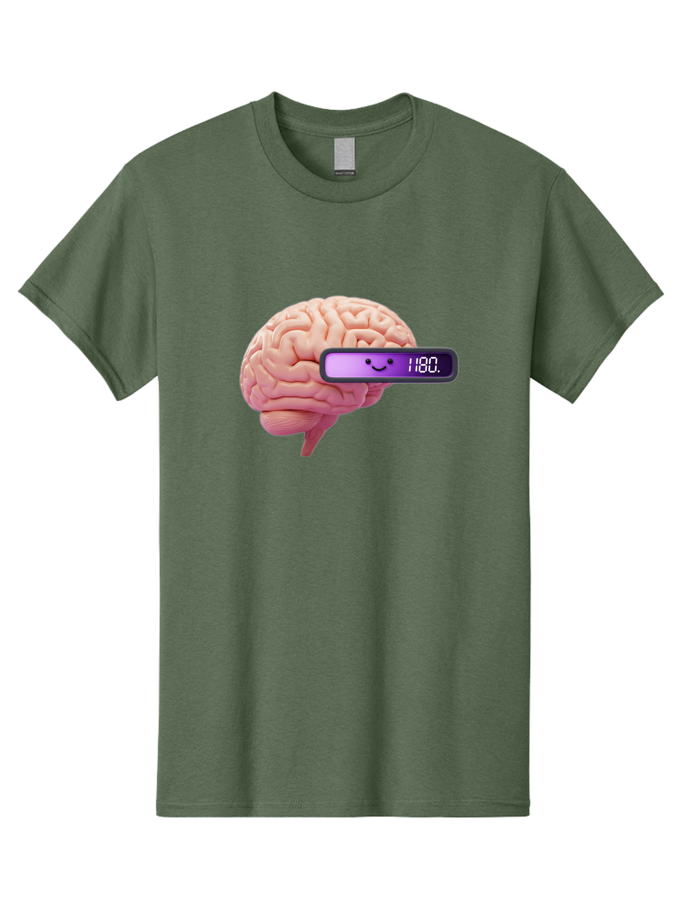 Brain-180 Men'S Graphic Tee, 100% Cotton, Comfortable Casual Summer Wear, Machine Washable, Human Brain, Brain Health, Mental Wellness, Mood Score, Happy Face, Score 180, Emotional Intelligence, Mental State Baa201