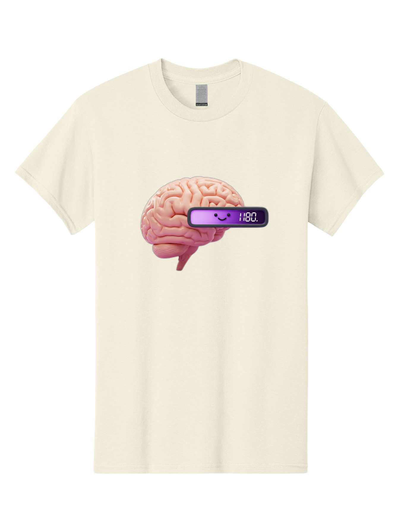 Brain-180 Men'S Graphic Tee, 100% Cotton, Comfortable Casual Summer Wear, Machine Washable, Human Brain, Brain Health, Mental Wellness, Mood Score, Happy Face, Score 180, Emotional Intelligence, Mental State Baa201