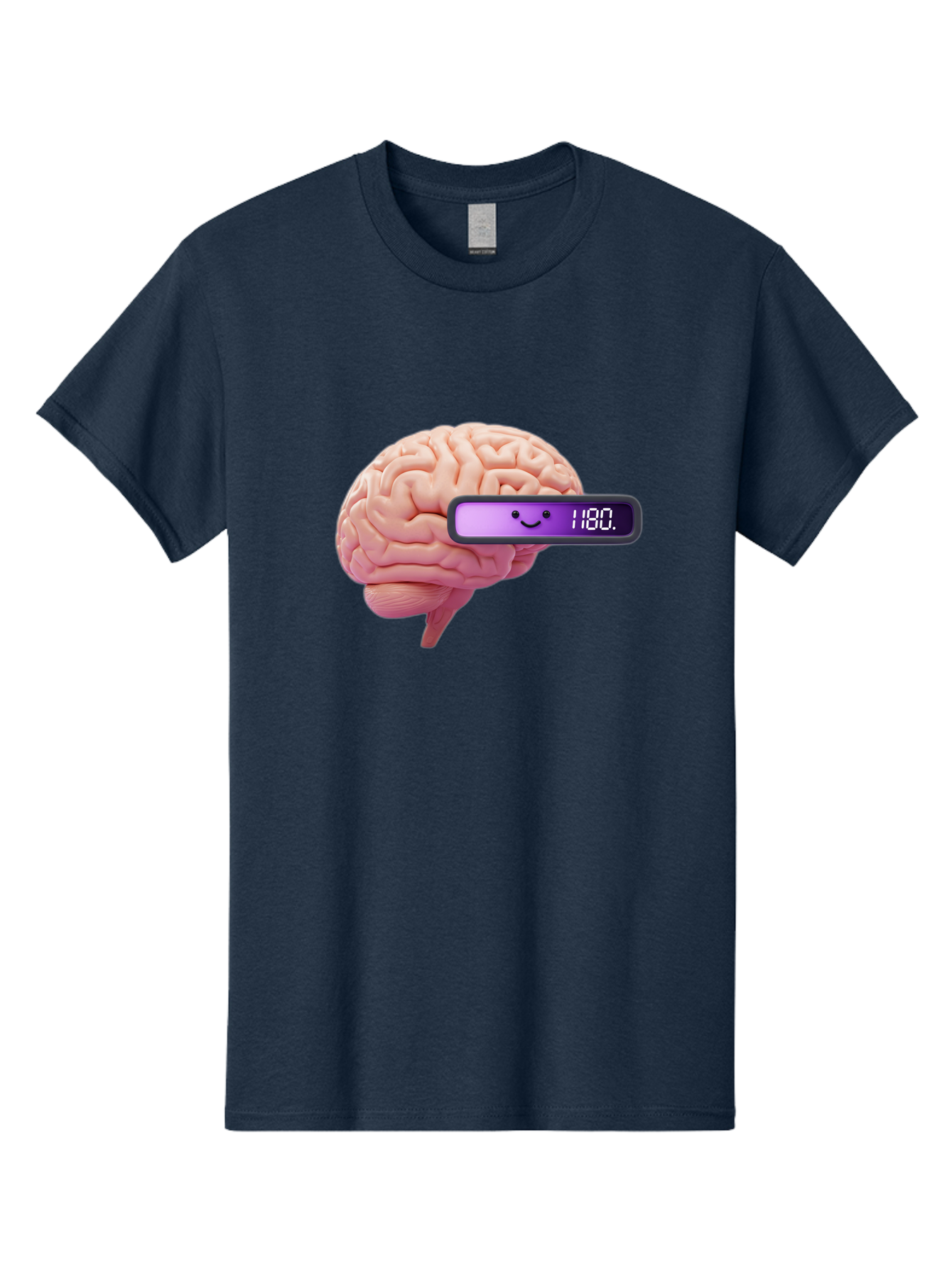 Brain-180 Men'S Graphic Tee, 100% Cotton, Comfortable Casual Summer Wear, Machine Washable, Human Brain, Brain Health, Mental Wellness, Mood Score, Happy Face, Score 180, Emotional Intelligence, Mental State Baa201