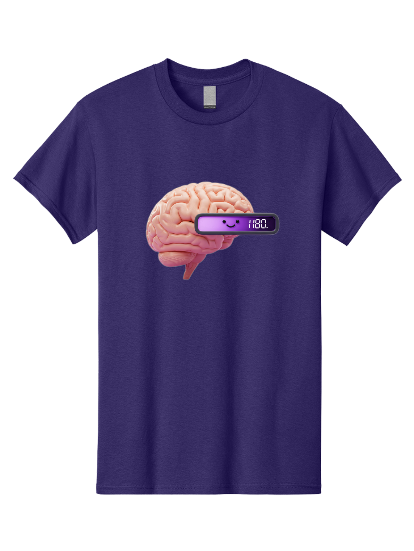 Brain-180 Men'S Graphic Tee, 100% Cotton, Comfortable Casual Summer Wear, Machine Washable, Human Brain, Brain Health, Mental Wellness, Mood Score, Happy Face, Score 180, Emotional Intelligence, Mental State Baa201