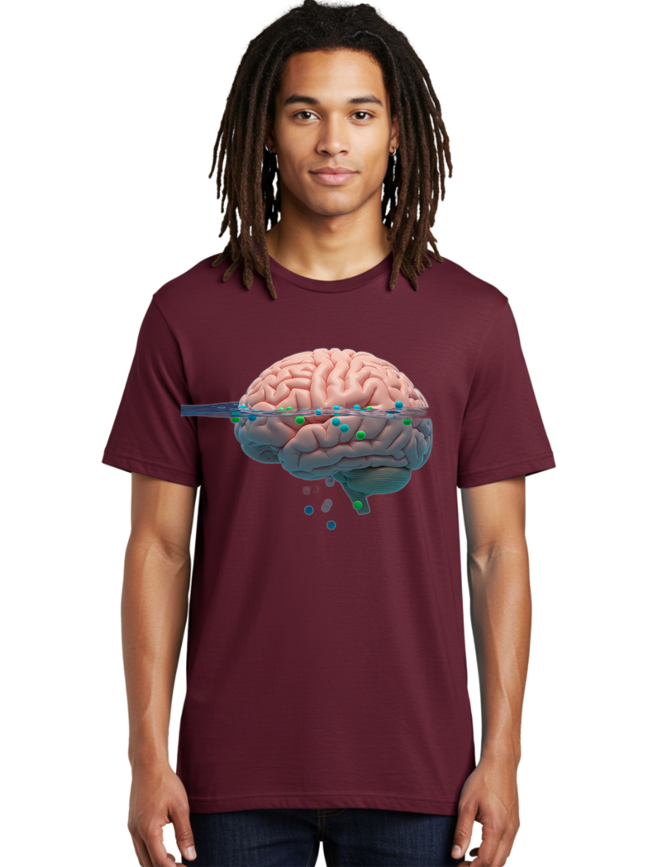 Brain-Being-Siphoned Men'S Graphic Tee, 100% Cotton, Comfortable Casual Summer Wear, Machine Washable, Human Brain, Neuroscience, Cognitive Function, Neurological Research, Brain Health, Neural Activity, Science Illustration, Medical Art, Baa205