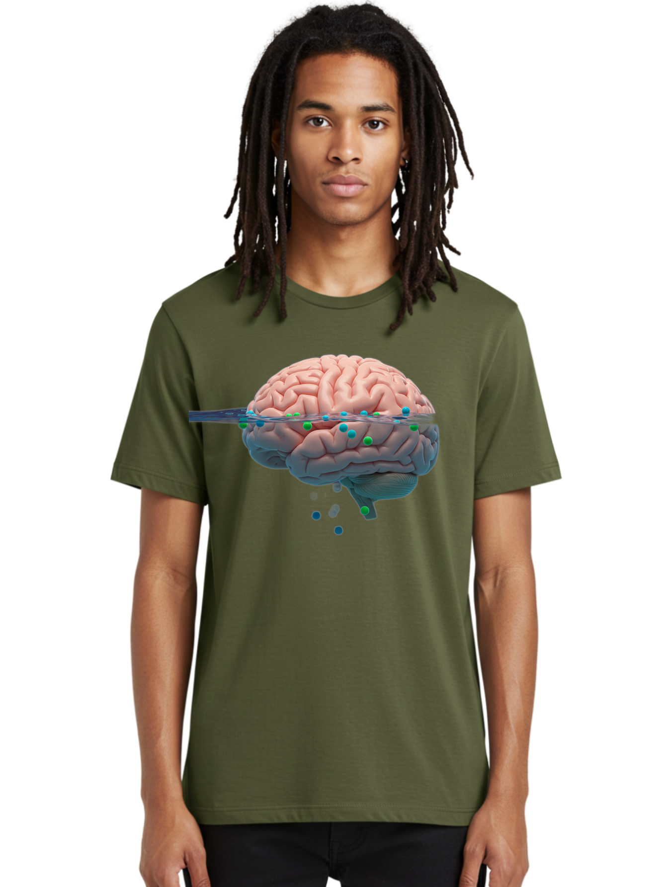 Brain-Being-Siphoned Men'S Graphic Tee, 100% Cotton, Comfortable Casual Summer Wear, Machine Washable, Human Brain, Neuroscience, Cognitive Function, Neurological Research, Brain Health, Neural Activity, Science Illustration, Medical Art, Baa205