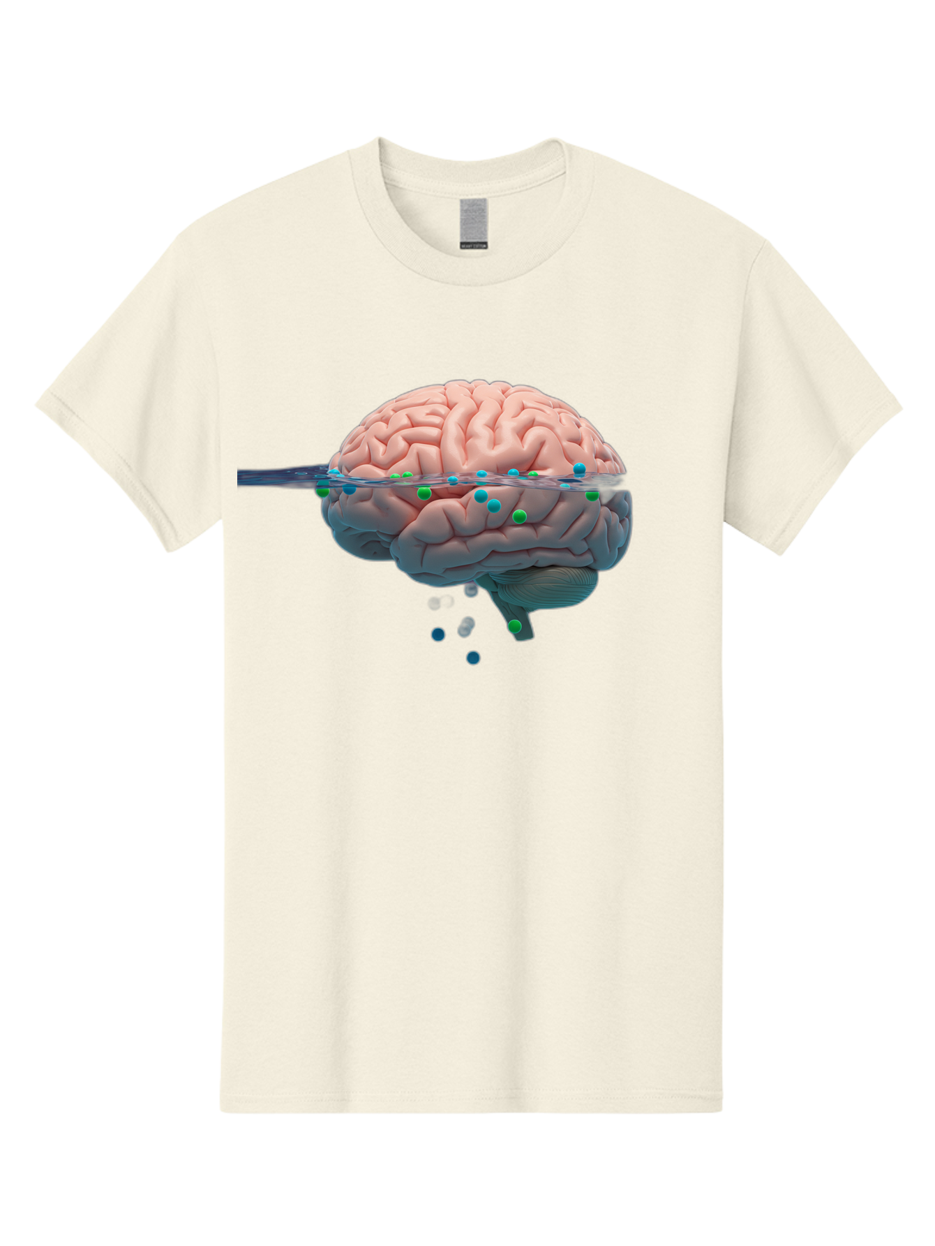 Brain-Being-Siphoned Men'S Graphic Tee, 100% Cotton, Comfortable Casual Summer Wear, Machine Washable, Human Brain, Neuroscience, Cognitive Function, Neurological Research, Brain Health, Neural Activity, Science Illustration, Medical Art, Baa205