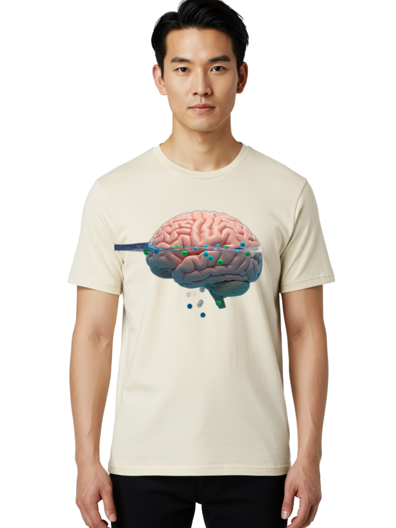 Brain-Being-Siphoned Men'S Graphic Tee, 100% Cotton, Comfortable Casual Summer Wear, Machine Washable, Human Brain, Neuroscience, Cognitive Function, Neurological Research, Brain Health, Neural Activity, Science Illustration, Medical Art, Baa205