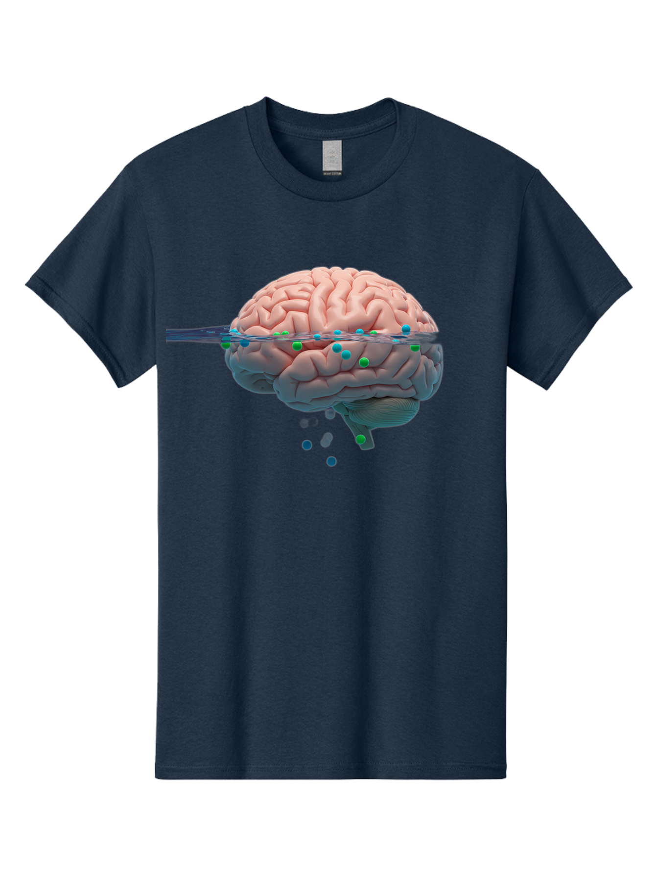 Brain-Being-Siphoned Men'S Graphic Tee, 100% Cotton, Comfortable Casual Summer Wear, Machine Washable, Human Brain, Neuroscience, Cognitive Function, Neurological Research, Brain Health, Neural Activity, Science Illustration, Medical Art, Baa205