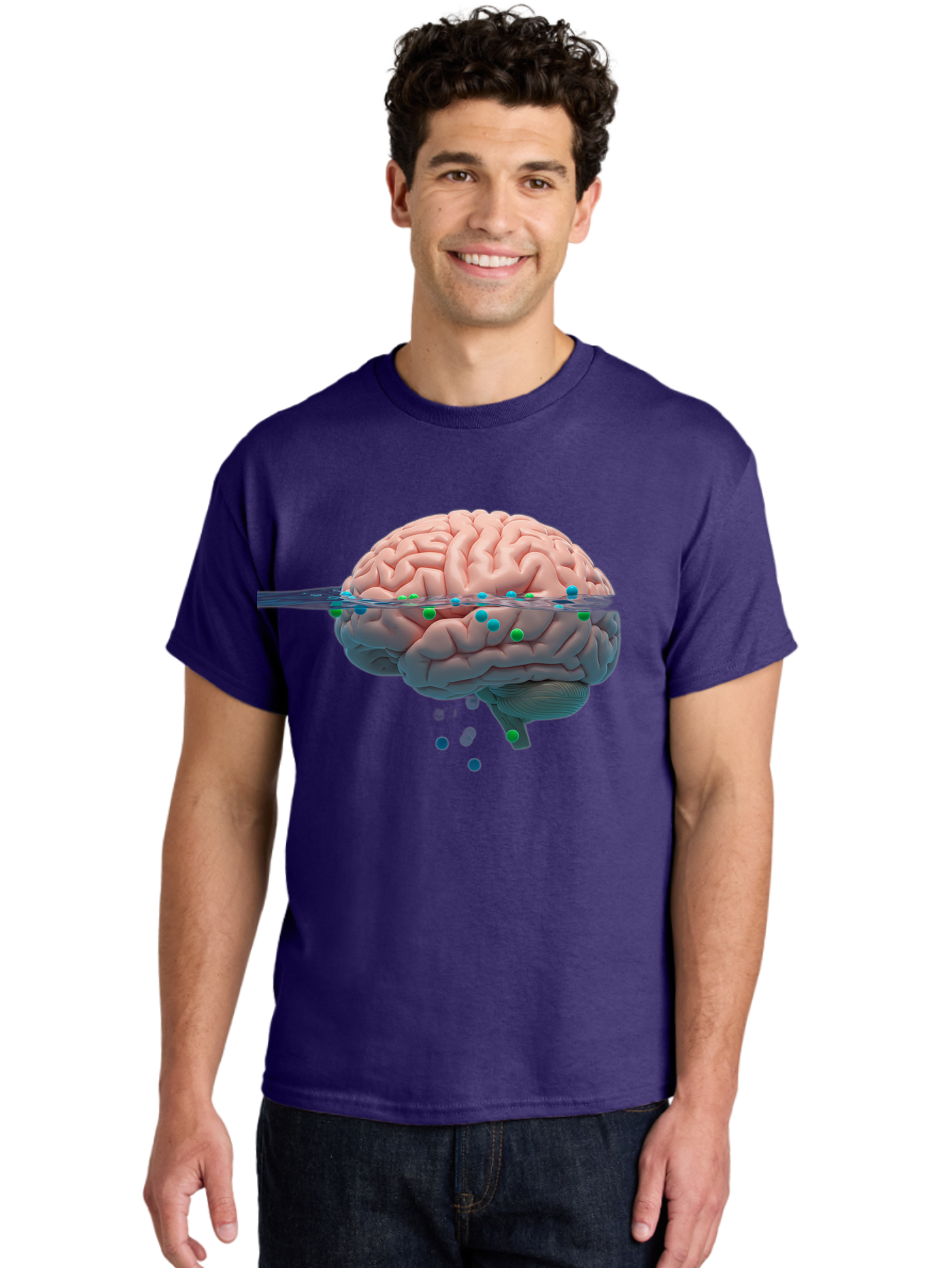 Brain-Being-Siphoned Men'S Graphic Tee, 100% Cotton, Comfortable Casual Summer Wear, Machine Washable, Human Brain, Neuroscience, Cognitive Function, Neurological Research, Brain Health, Neural Activity, Science Illustration, Medical Art, Baa205