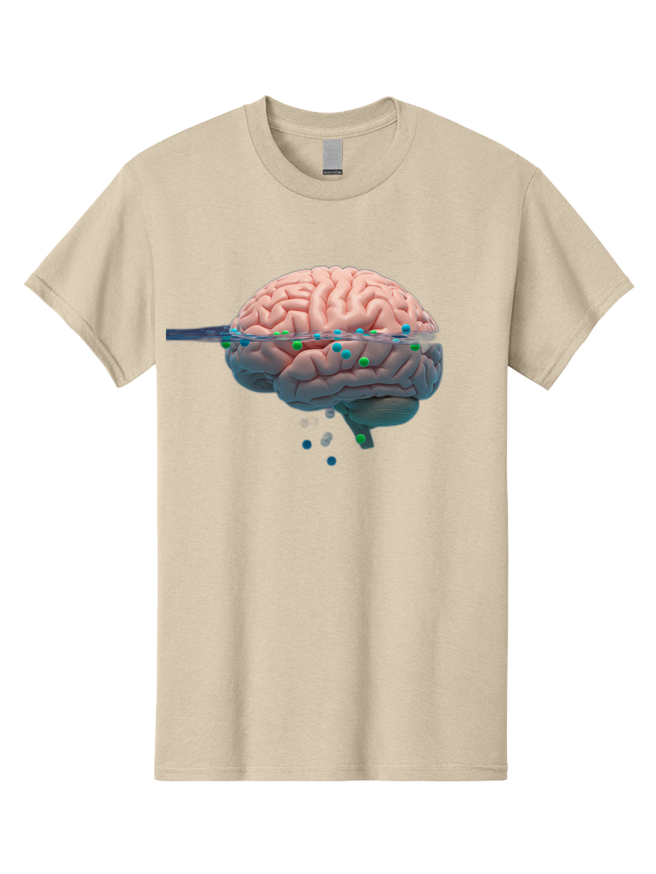 Brain-Being-Siphoned Men'S Graphic Tee, 100% Cotton, Comfortable Casual Summer Wear, Machine Washable, Human Brain, Neuroscience, Cognitive Function, Neurological Research, Brain Health, Neural Activity, Science Illustration, Medical Art, Baa205