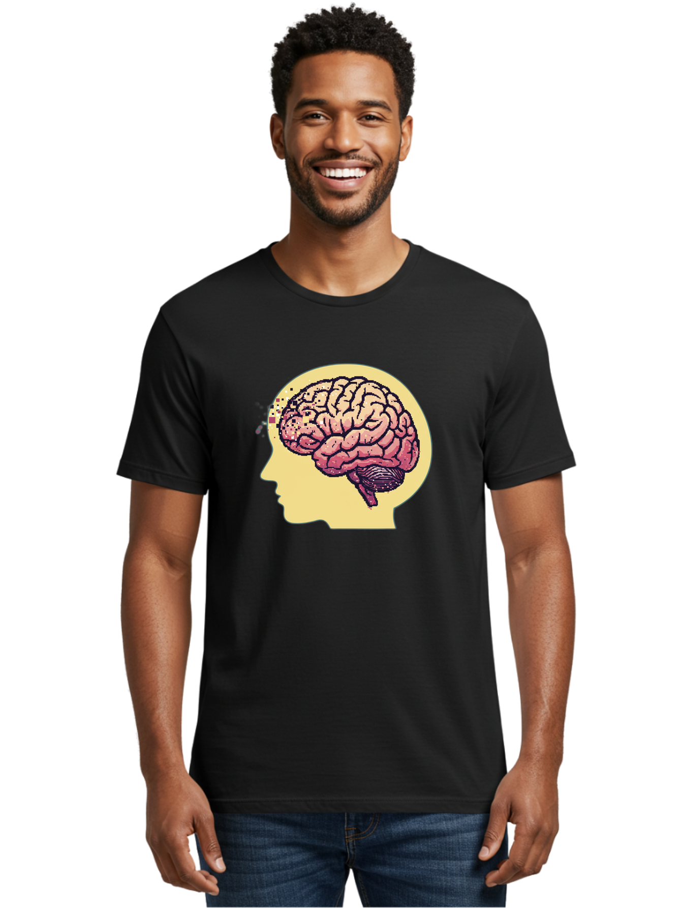 Brain-Drain Men'S Graphic Tee, 100% Cotton, Comfortable Casual Summer Wear, Machine Washable, Human Brain, Neuroscience, Mental Health, Cognitive Function, Psychology, Brain Activity, Thought Process, Neurological Disorder, Baa207