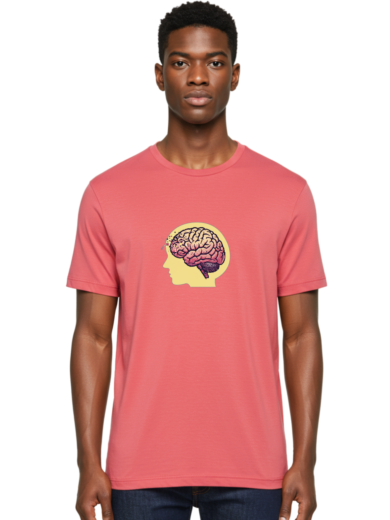 Brain-Drain Men'S Graphic Tee, 100% Cotton, Comfortable Casual Summer Wear, Machine Washable, Human Brain, Neuroscience, Mental Health, Cognitive Function, Psychology, Brain Activity, Thought Process, Neurological Disorder, Baa207