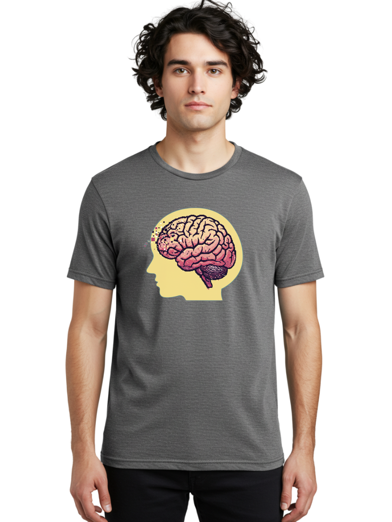 Brain-Drain Men'S Graphic Tee, 100% Cotton, Comfortable Casual Summer Wear, Machine Washable, Human Brain, Neuroscience, Mental Health, Cognitive Function, Psychology, Brain Activity, Thought Process, Neurological Disorder, Baa207
