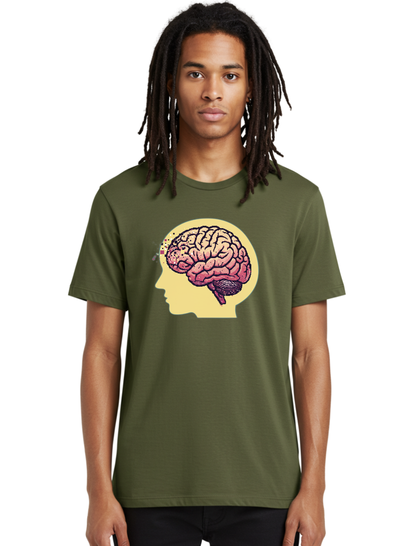 Brain-Drain Men'S Graphic Tee, 100% Cotton, Comfortable Casual Summer Wear, Machine Washable, Human Brain, Neuroscience, Mental Health, Cognitive Function, Psychology, Brain Activity, Thought Process, Neurological Disorder, Baa207