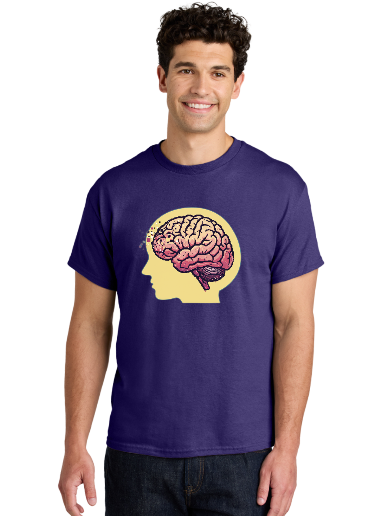 Brain-Drain Men'S Graphic Tee, 100% Cotton, Comfortable Casual Summer Wear, Machine Washable, Human Brain, Neuroscience, Mental Health, Cognitive Function, Psychology, Brain Activity, Thought Process, Neurological Disorder, Baa207