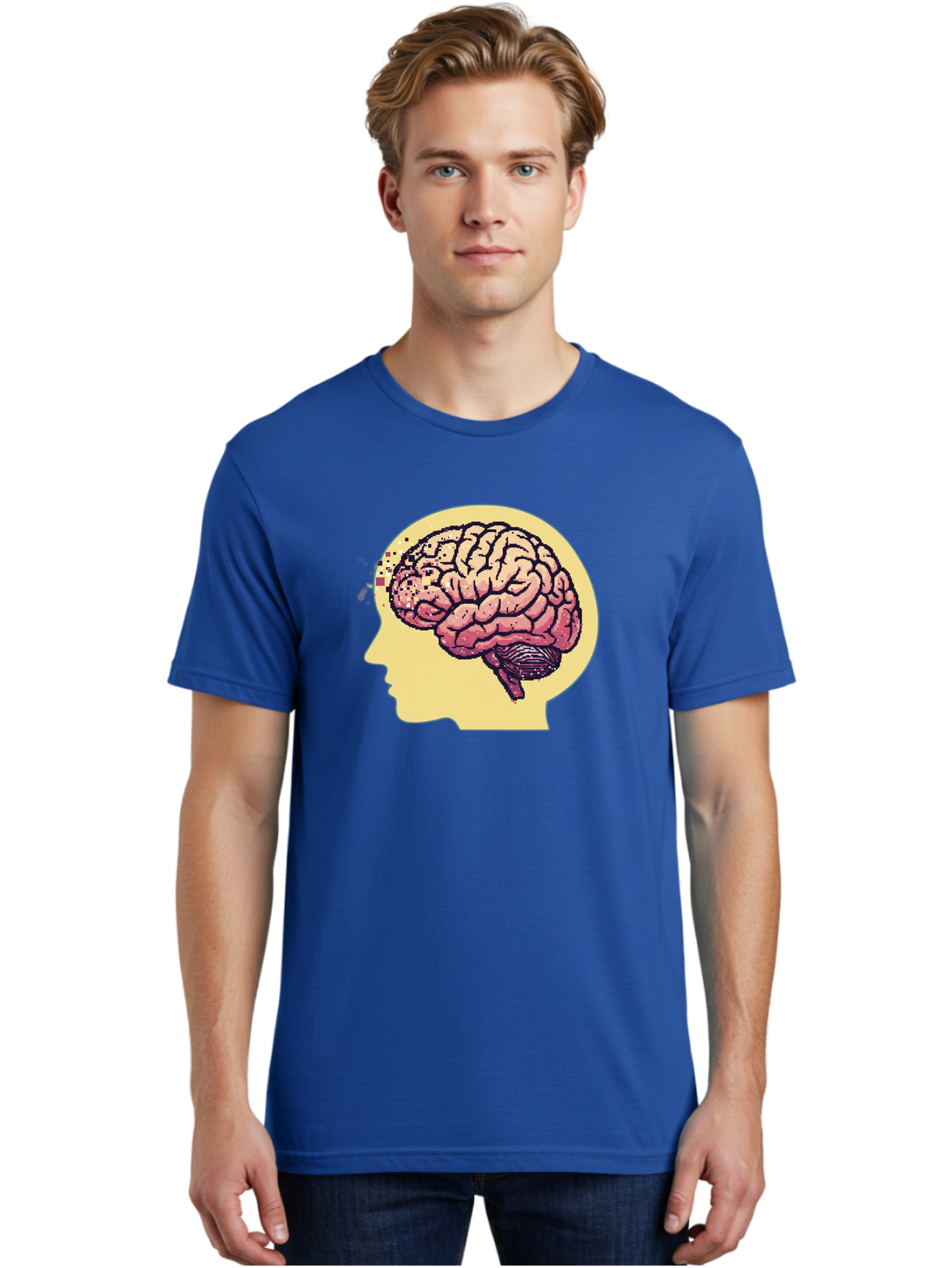 Brain-Drain Men'S Graphic Tee, 100% Cotton, Comfortable Casual Summer Wear, Machine Washable, Human Brain, Neuroscience, Mental Health, Cognitive Function, Psychology, Brain Activity, Thought Process, Neurological Disorder, Baa207