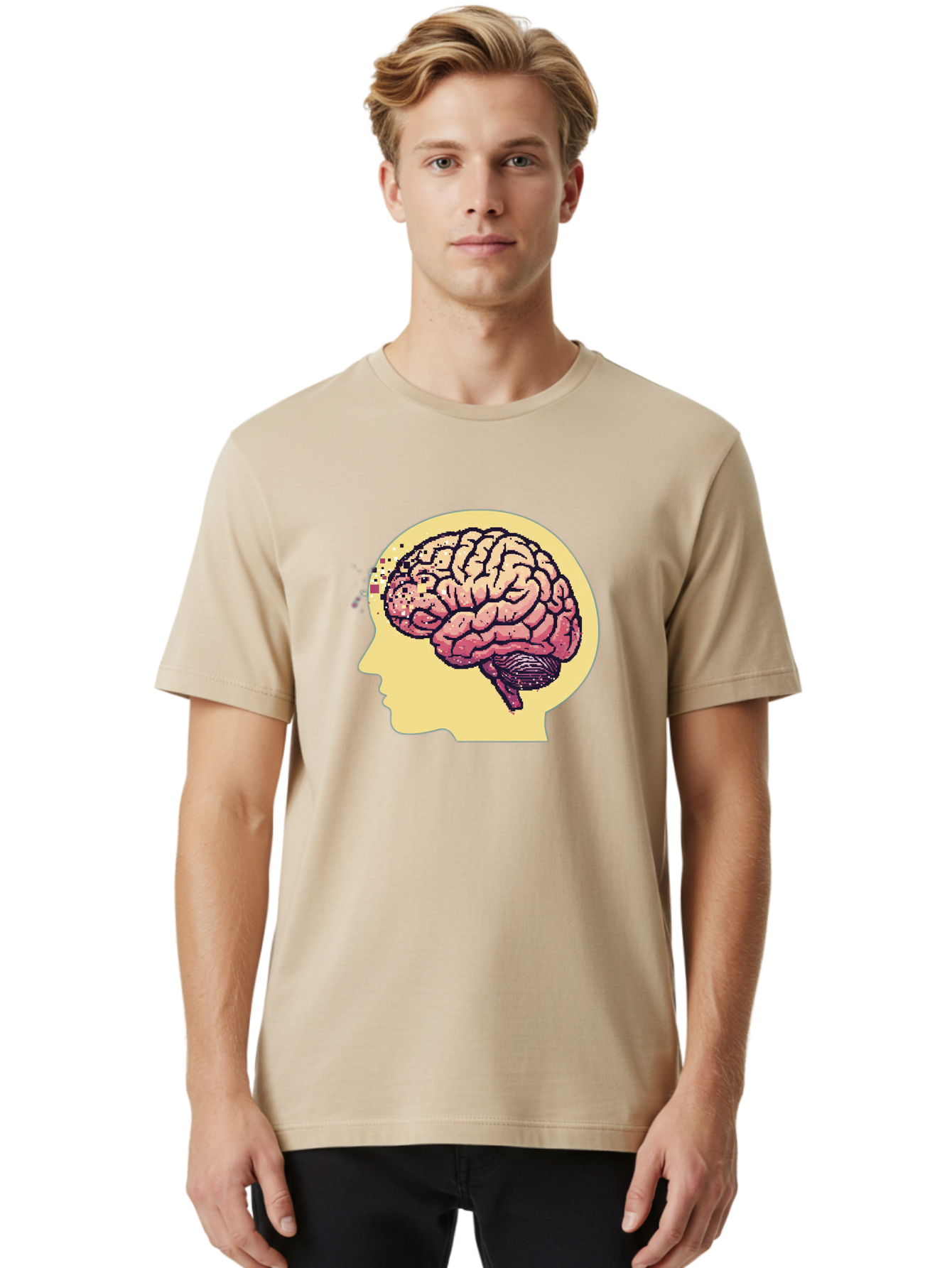 Brain-Drain Men'S Graphic Tee, 100% Cotton, Comfortable Casual Summer Wear, Machine Washable, Human Brain, Neuroscience, Mental Health, Cognitive Function, Psychology, Brain Activity, Thought Process, Neurological Disorder, Baa207