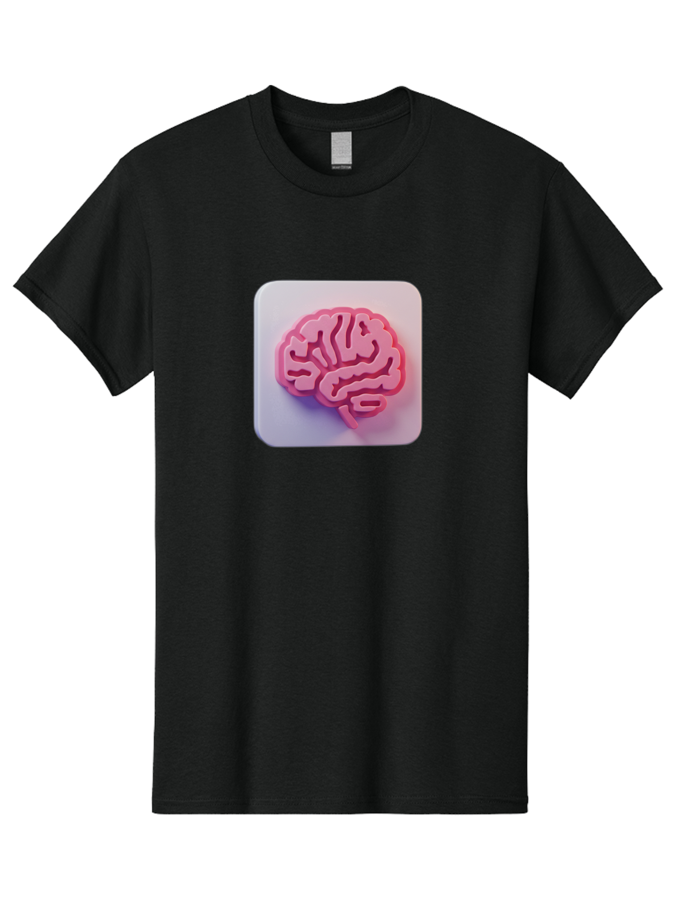 Brain-Icon Men'S Graphic Tee, 100% Cotton, Comfortable Casual Summer Wear, Machine Washable, Pink Brain Icon, Human Brain, Cognitive Function, Neuroscience, Brain Health, Medical Illustration, 3D Model Baa210