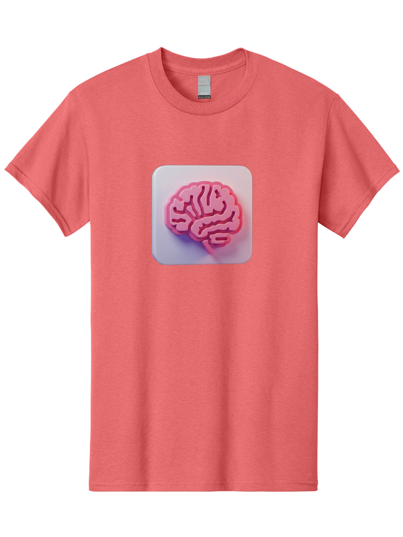 Brain-Icon Men'S Graphic Tee, 100% Cotton, Comfortable Casual Summer Wear, Machine Washable, Pink Brain Icon, Human Brain, Cognitive Function, Neuroscience, Brain Health, Medical Illustration, 3D Model Baa210