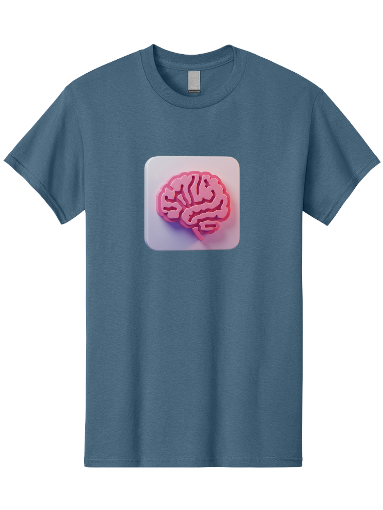 Brain-Icon Men'S Graphic Tee, 100% Cotton, Comfortable Casual Summer Wear, Machine Washable, Pink Brain Icon, Human Brain, Cognitive Function, Neuroscience, Brain Health, Medical Illustration, 3D Model Baa210