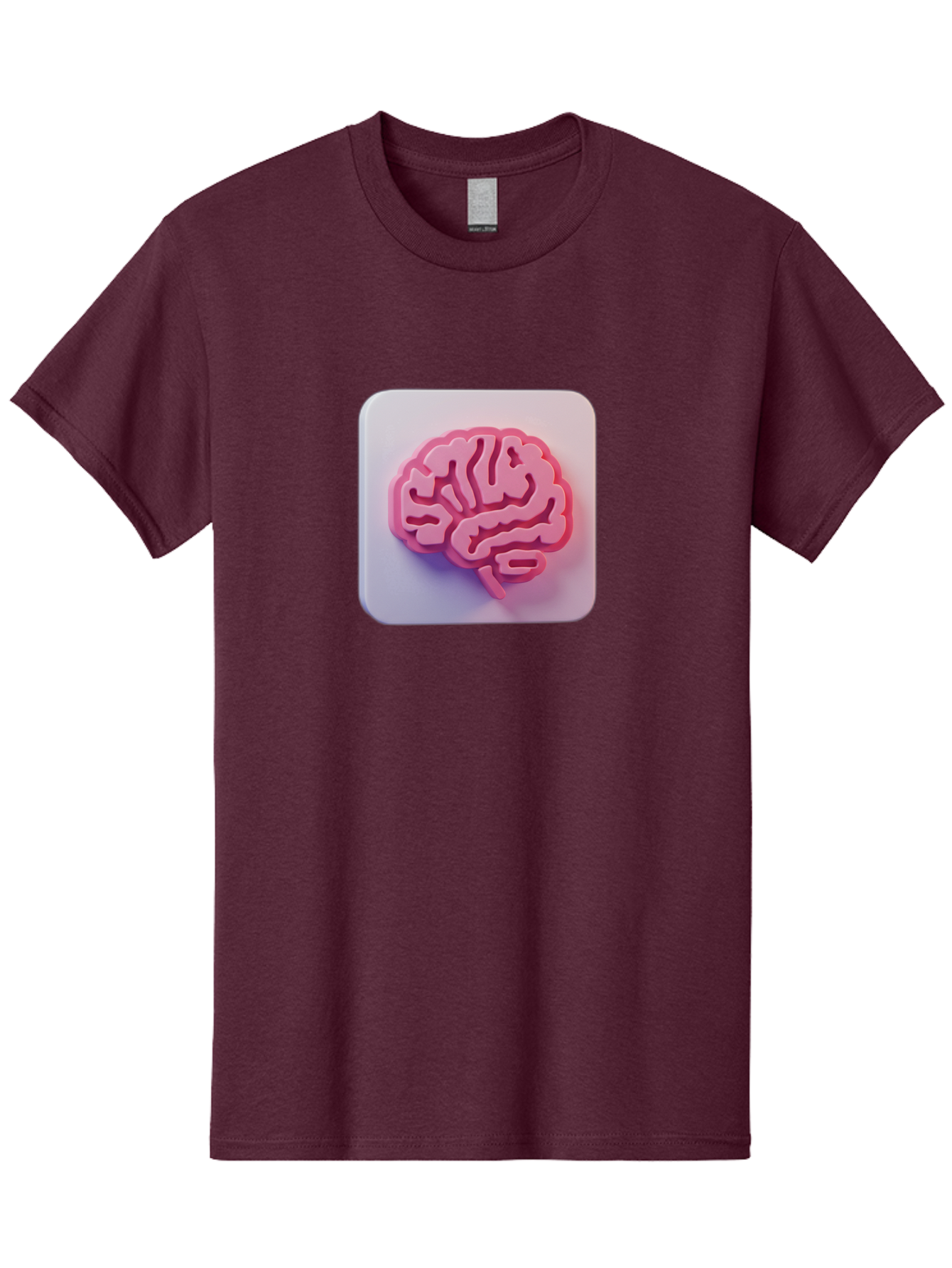 Brain-Icon Men'S Graphic Tee, 100% Cotton, Comfortable Casual Summer Wear, Machine Washable, Pink Brain Icon, Human Brain, Cognitive Function, Neuroscience, Brain Health, Medical Illustration, 3D Model Baa210